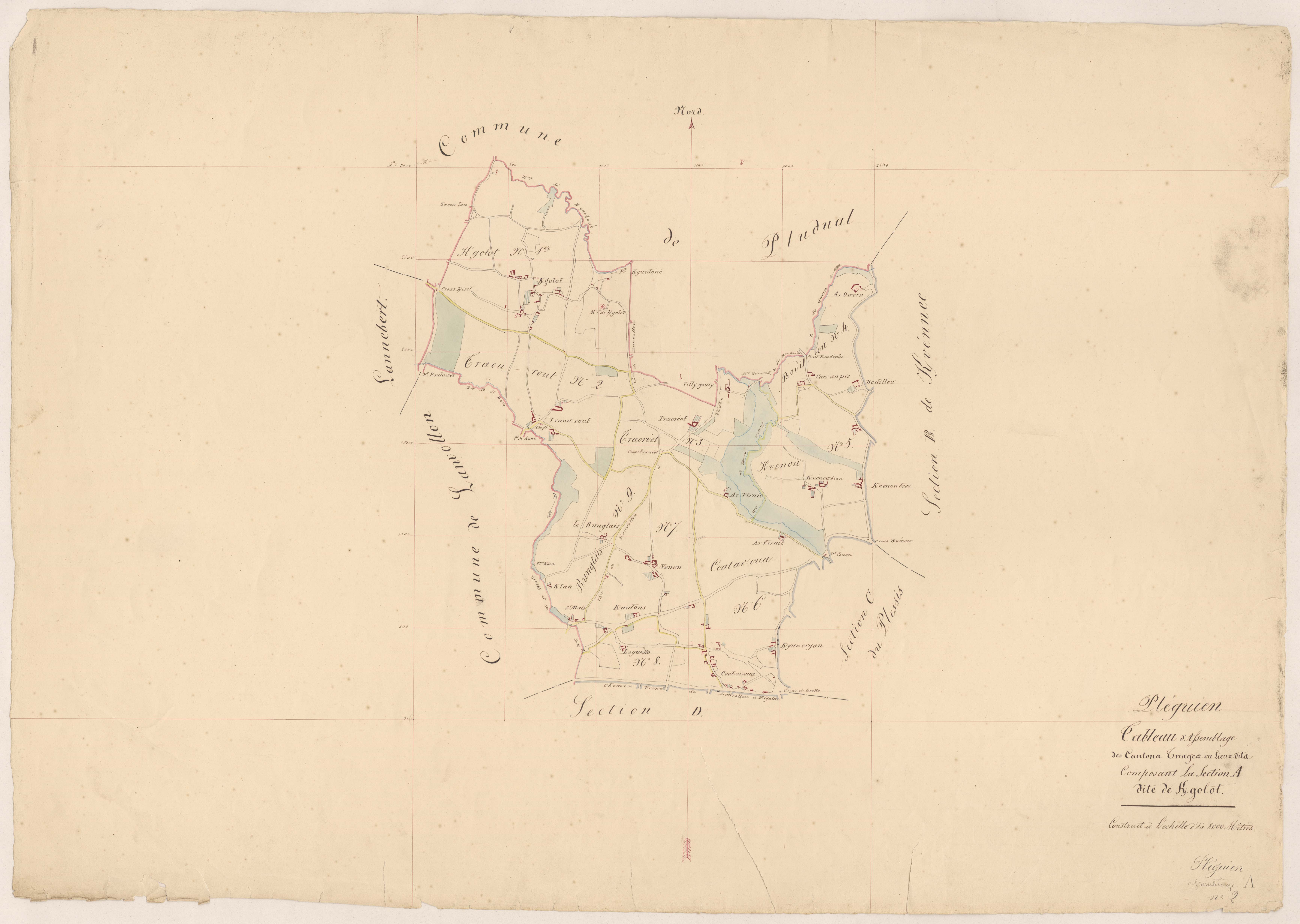 Pléguien - Tableau d'assemblage : section A