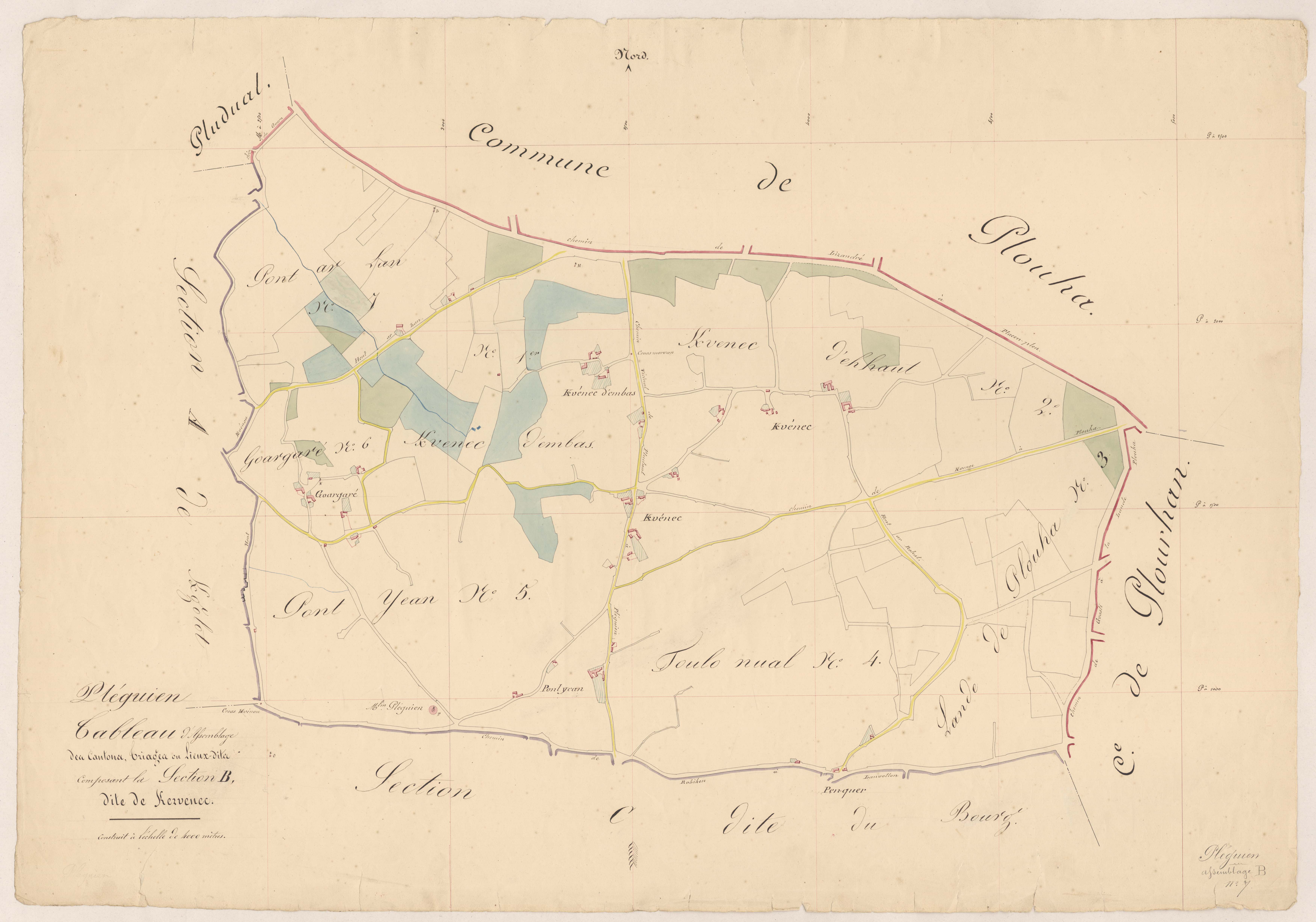 Pléguien - Tableau d'assemblage : section B