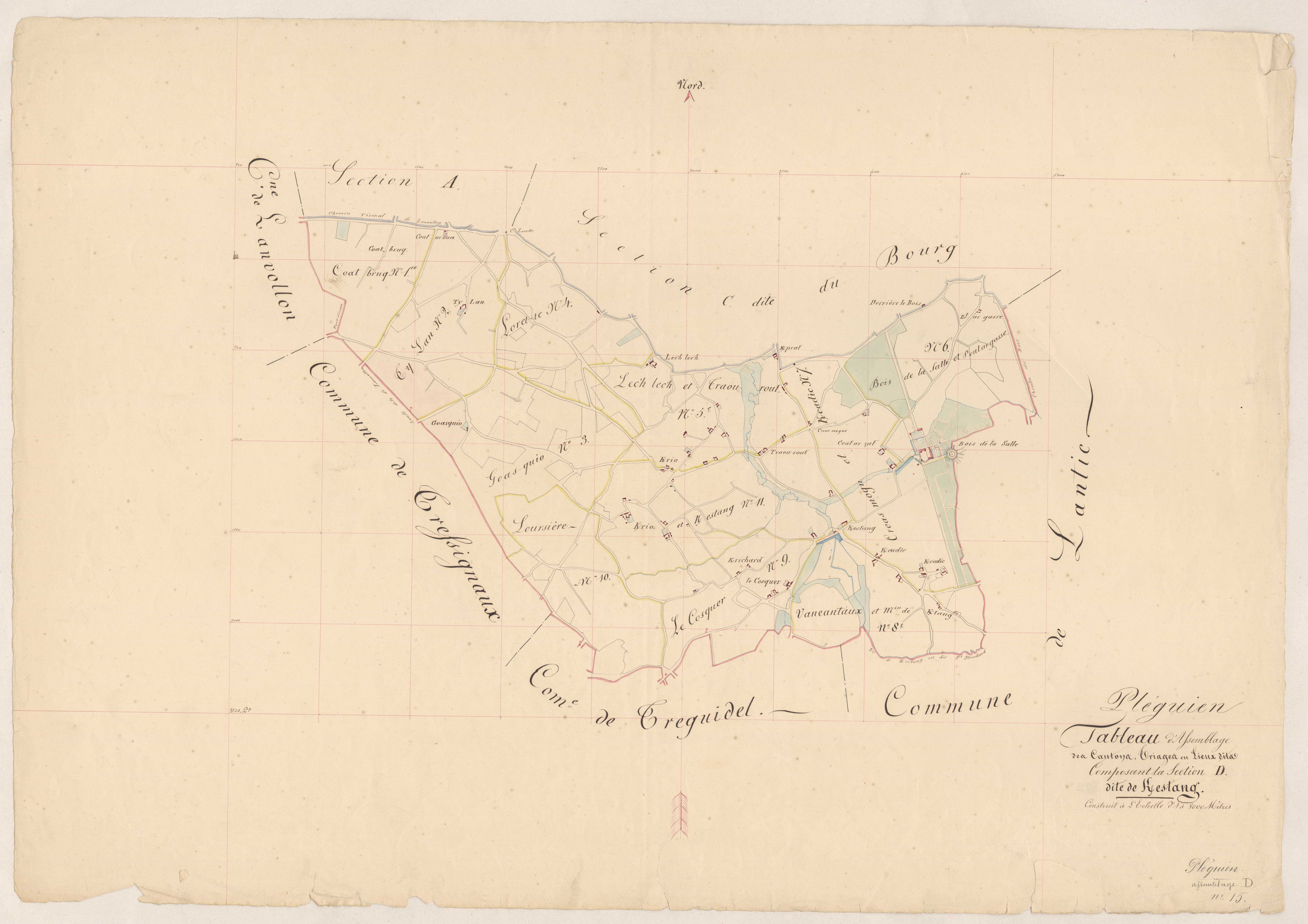 Pléguien - Tableau d'assemblage : section D