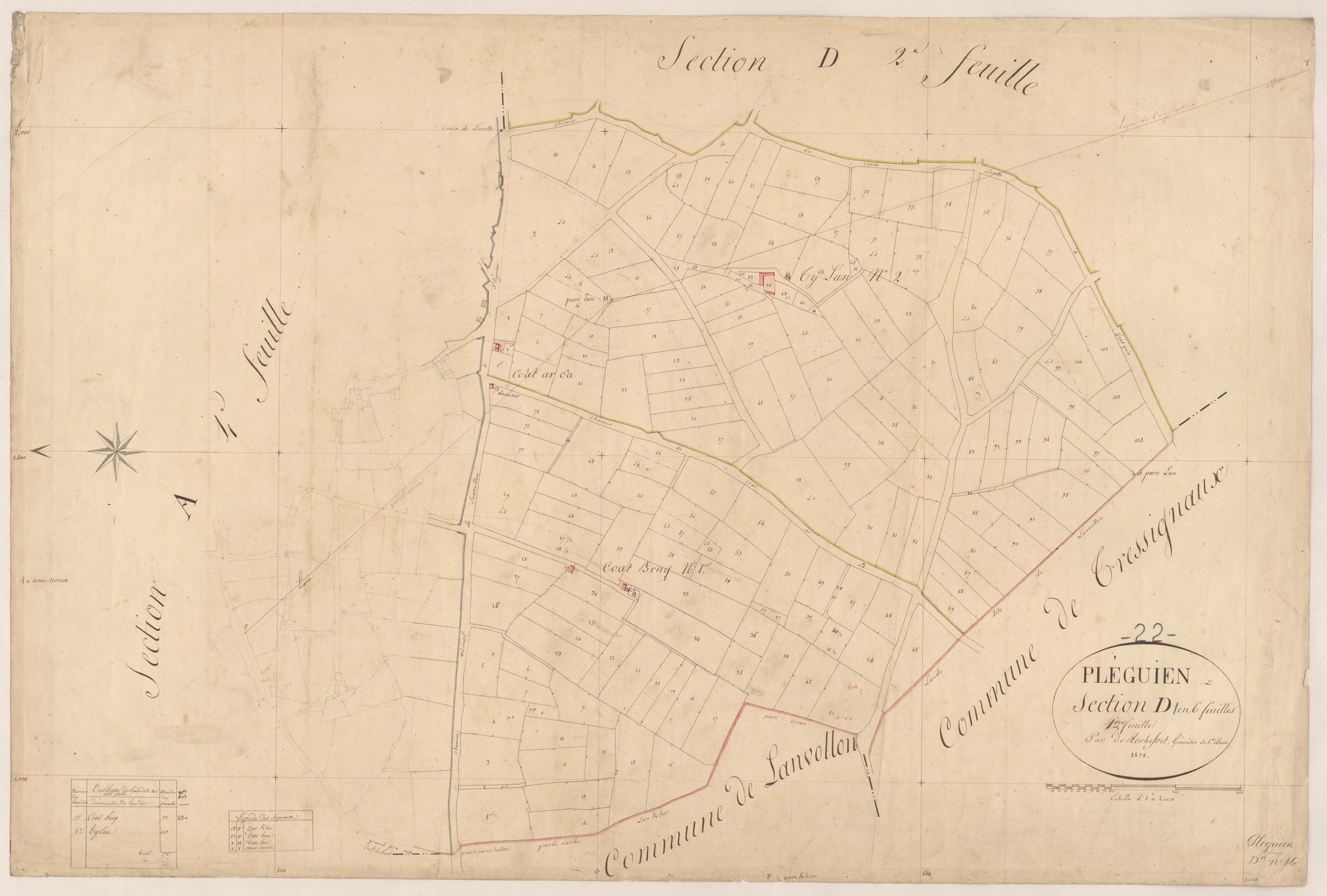 Pléguien - Section D, 1re feuille