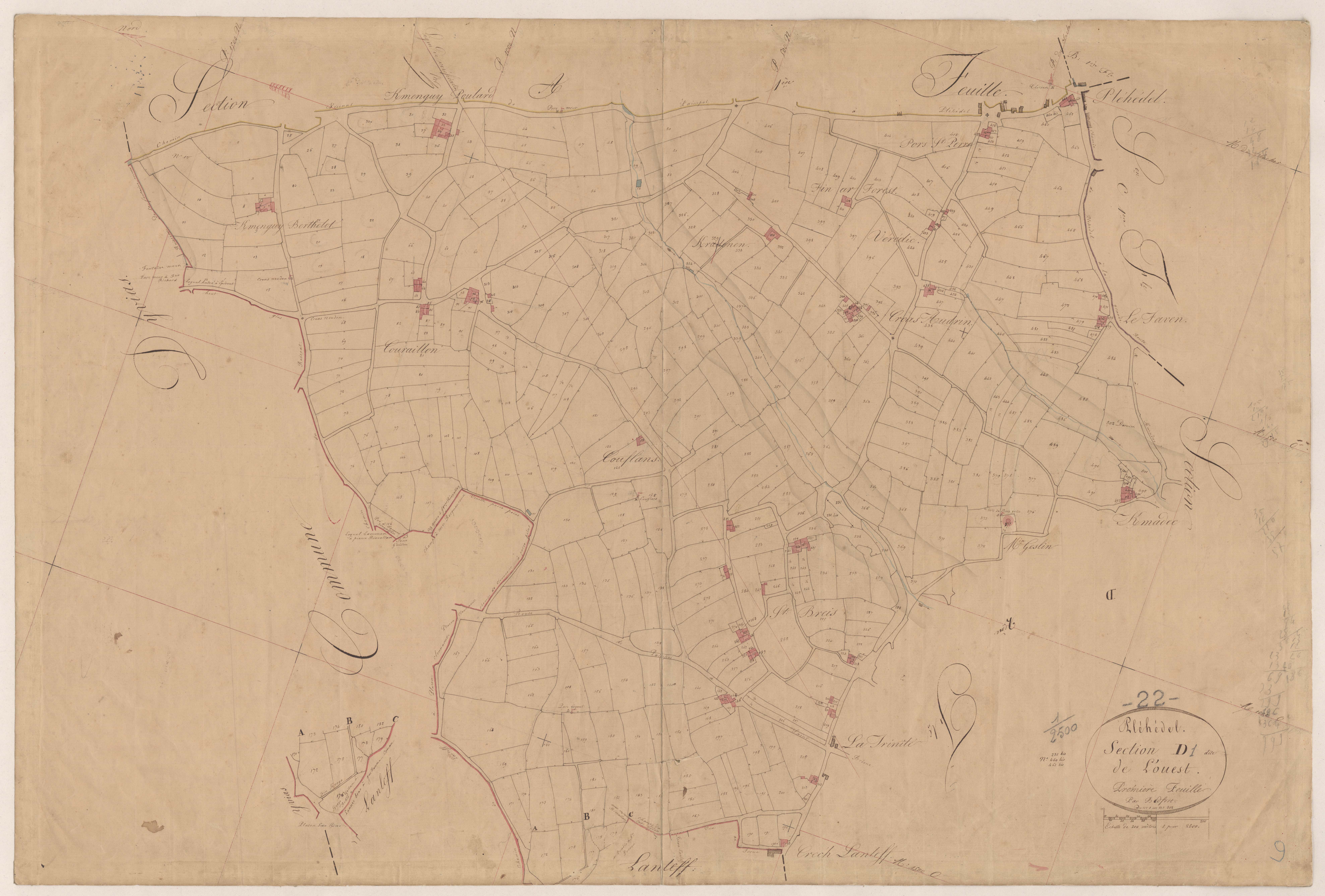 Pléhédel - Section D, 1re feuille
