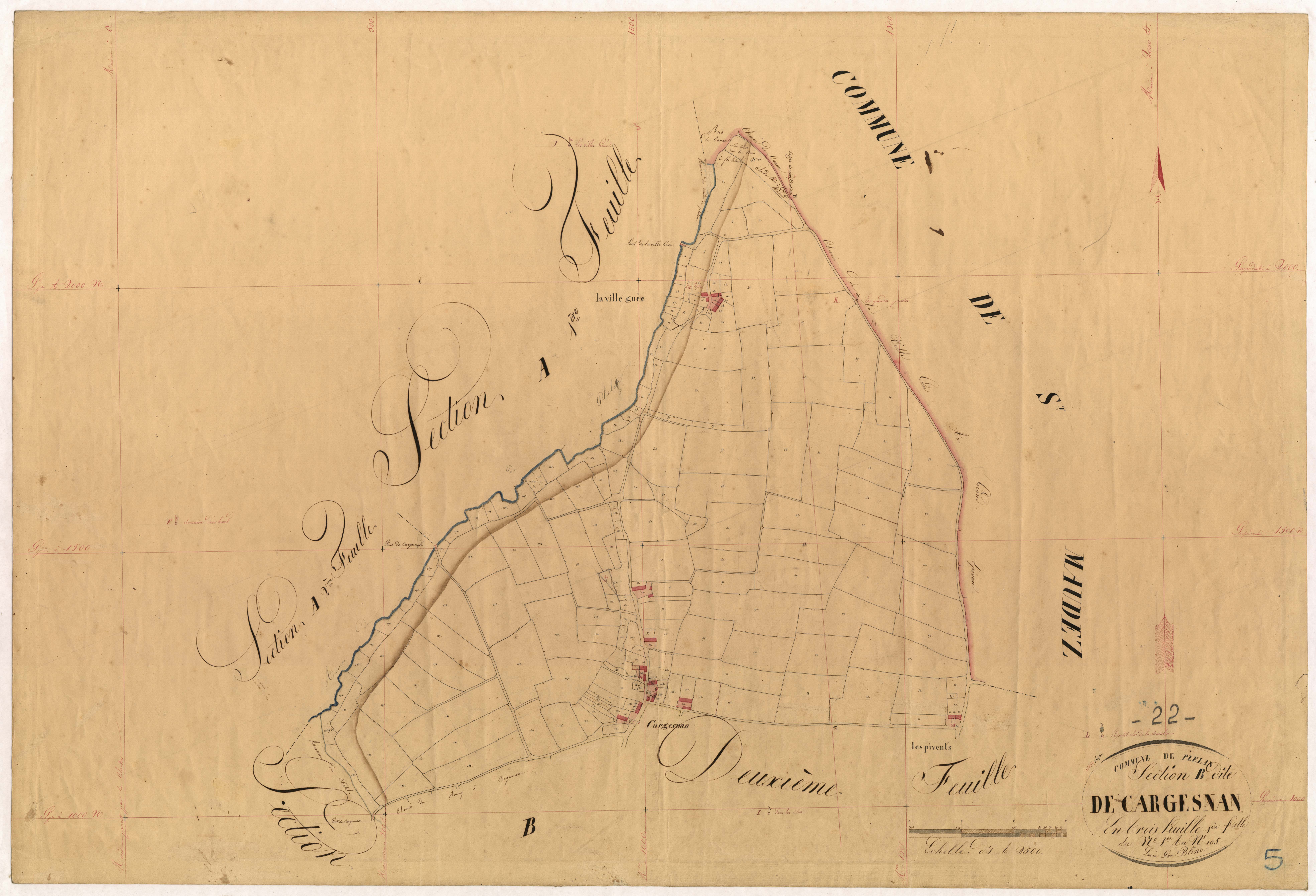 Plélan-le-Petit - Section B, 1re feuille
