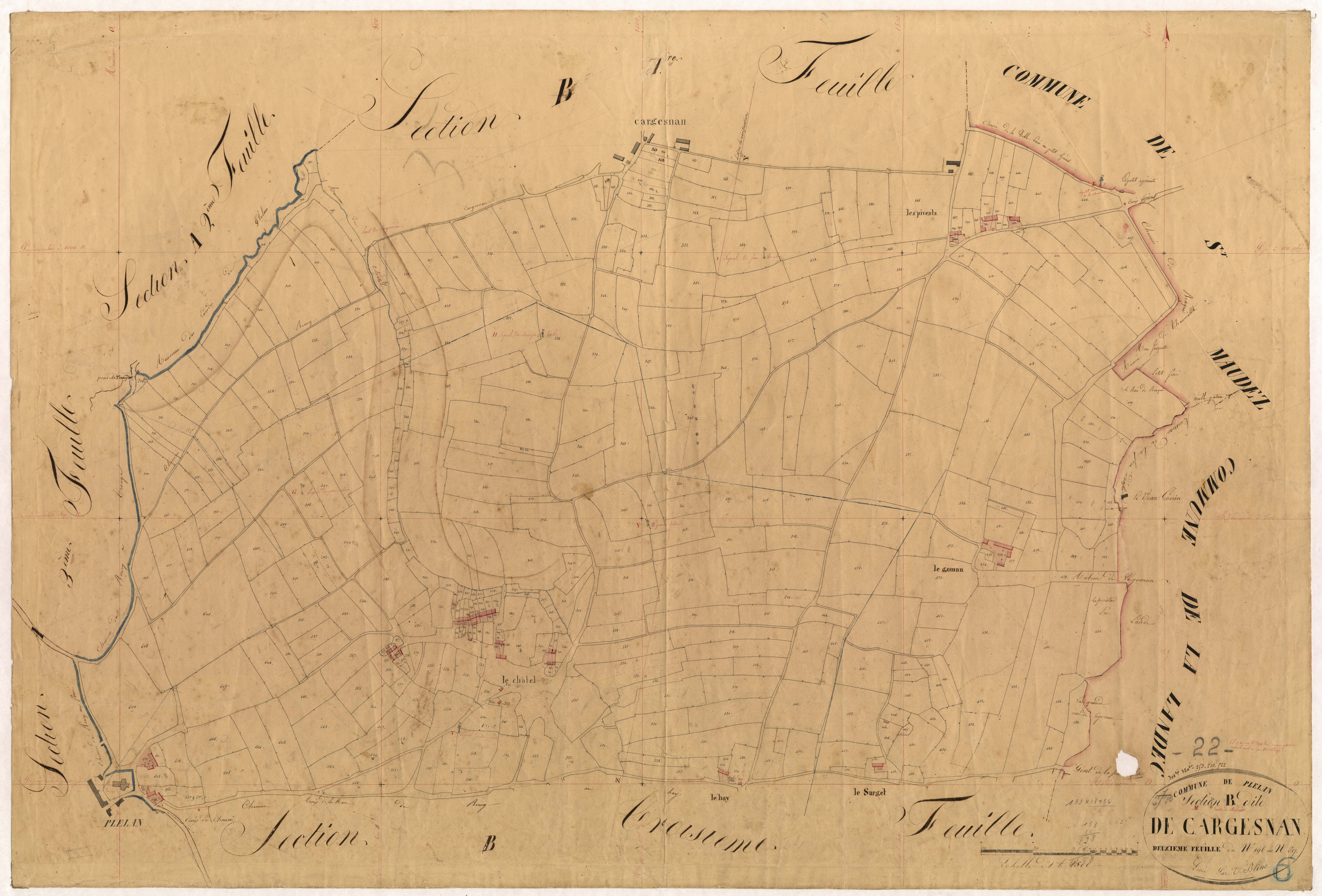 Plélan-le-Petit - Section B, 2e feuille