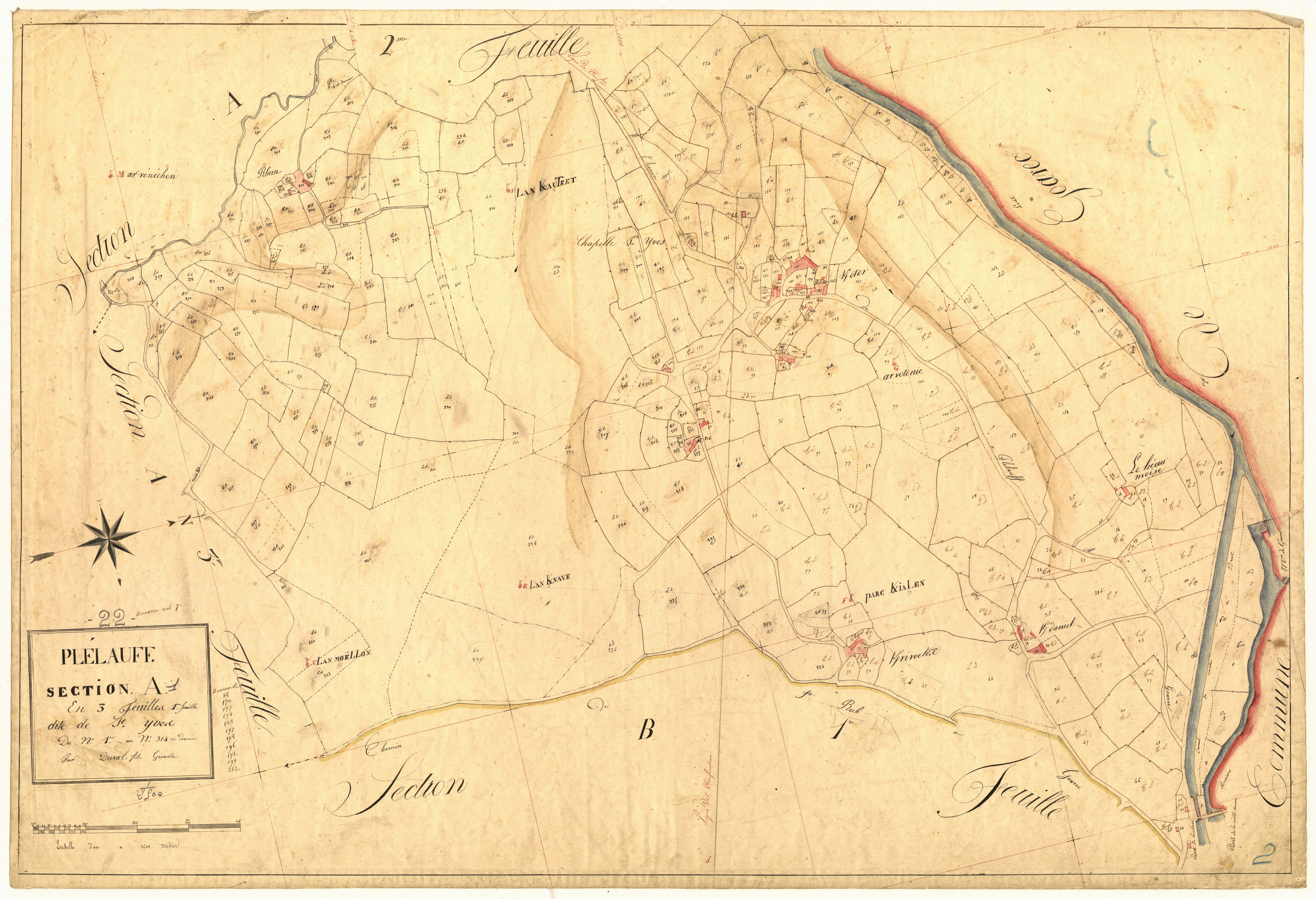 Plélauff - Section A, 1re feuille