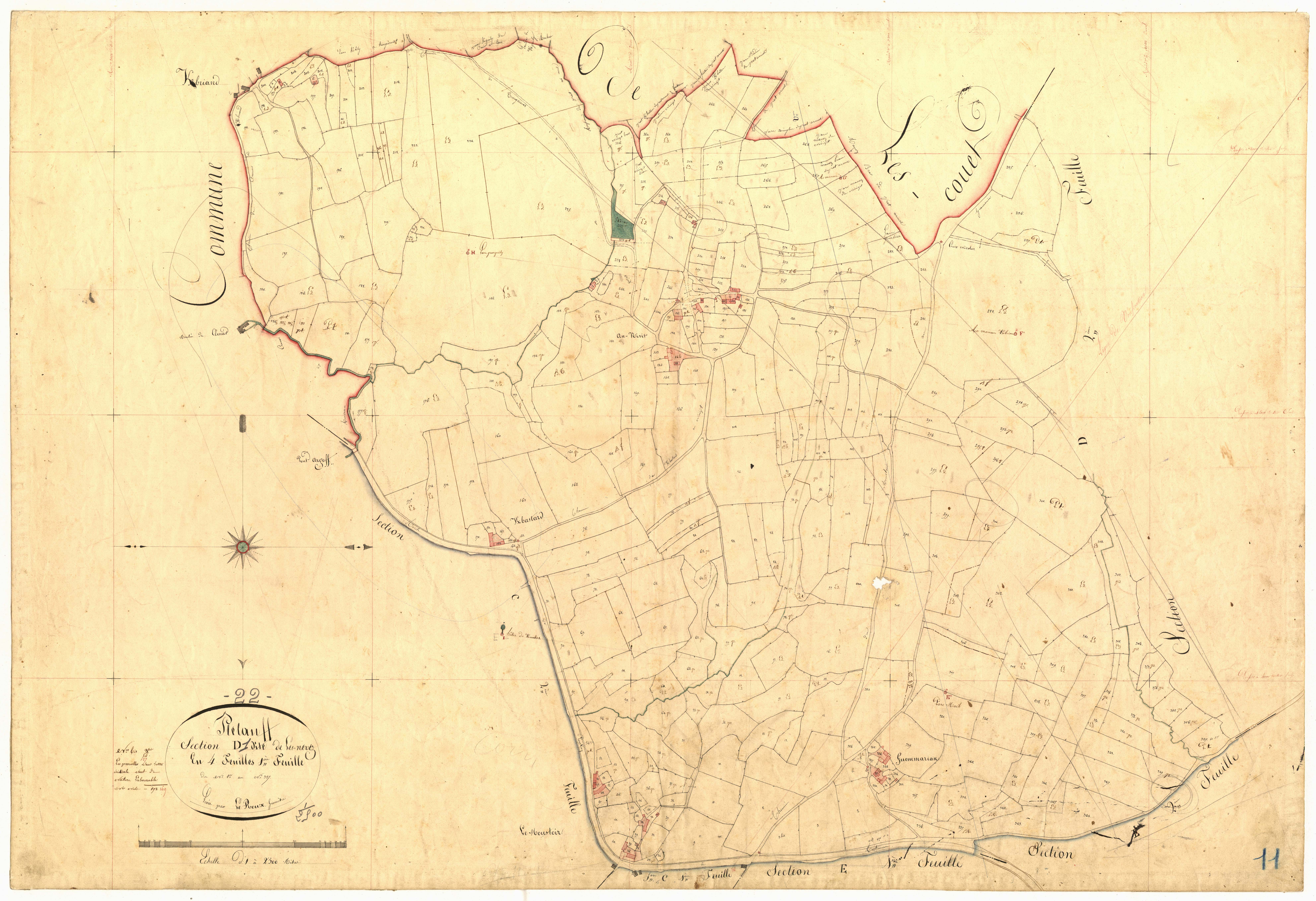 Plélauff - Section D, 1re feuille