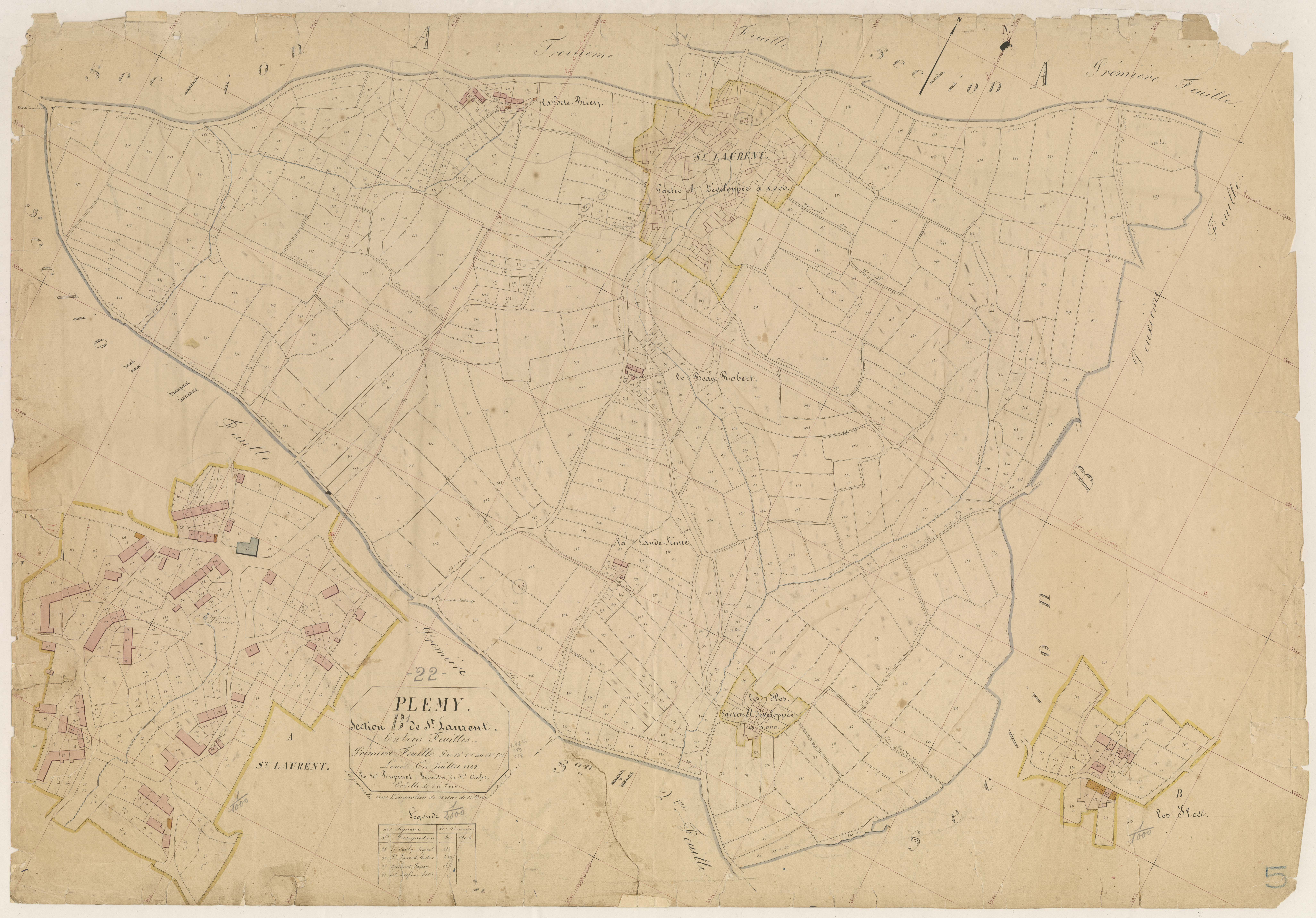 Plémy - Section B, 1re feuille