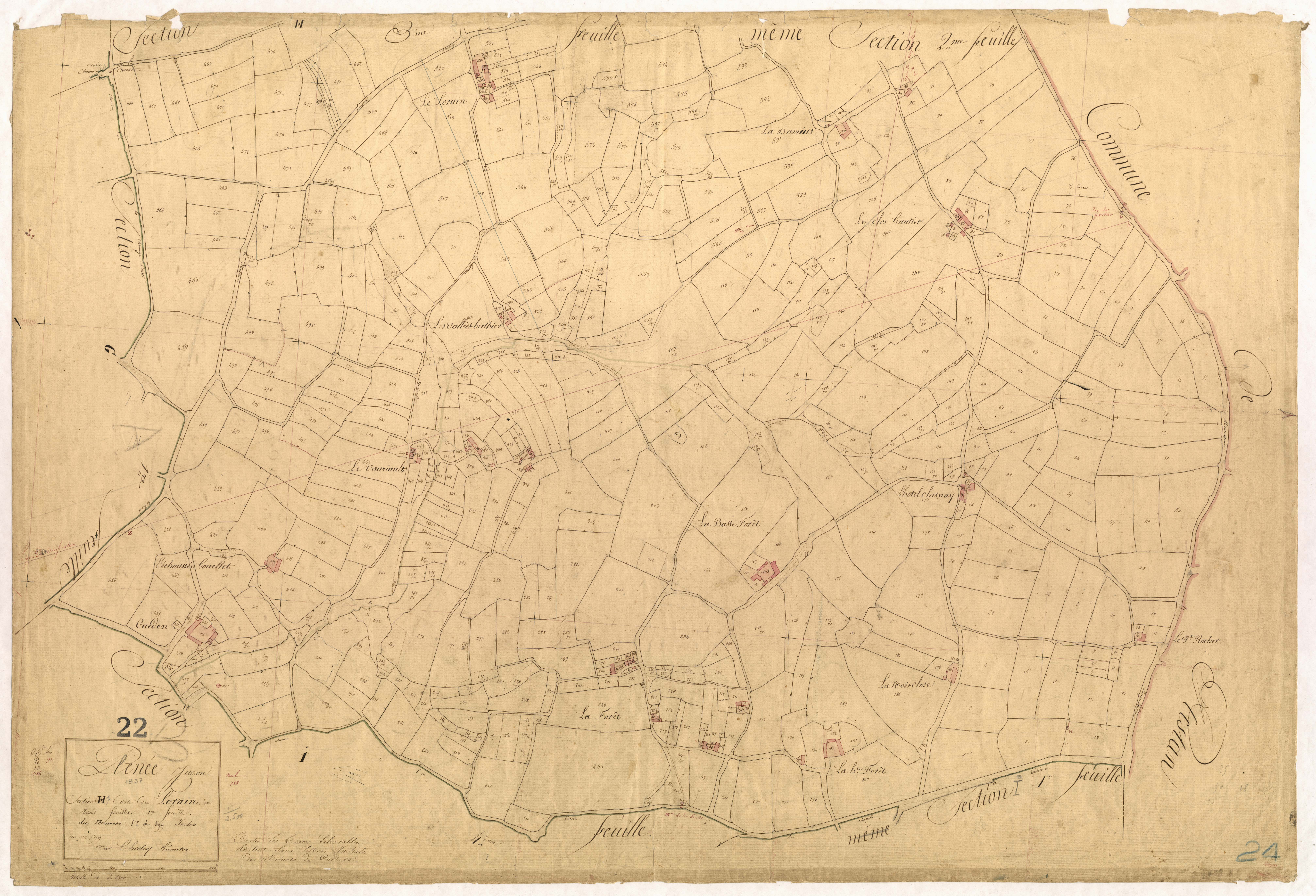 Plénée-Jugon - Section H, 1re feuille