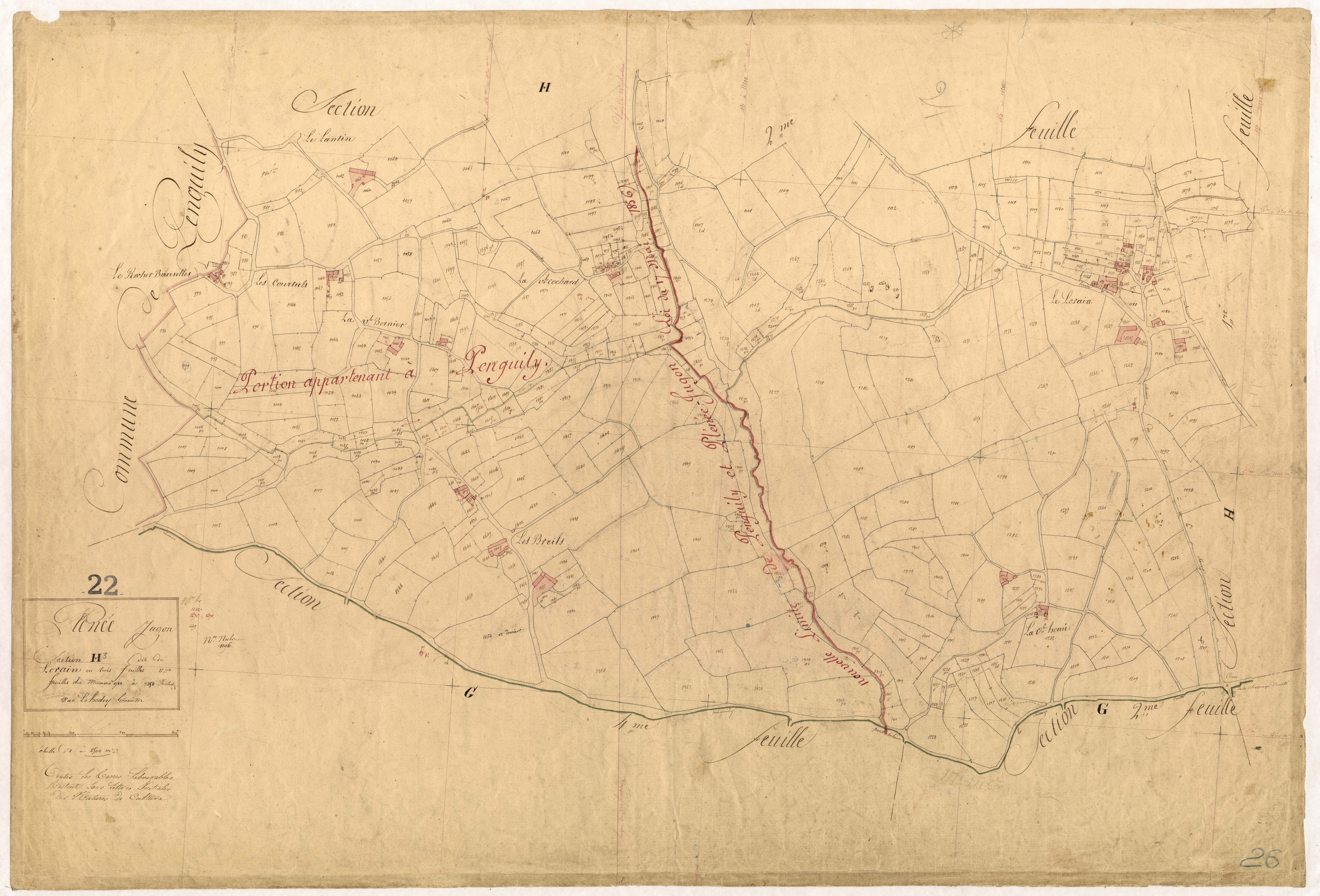 Plénée-Jugon - Section H, 3e feuille