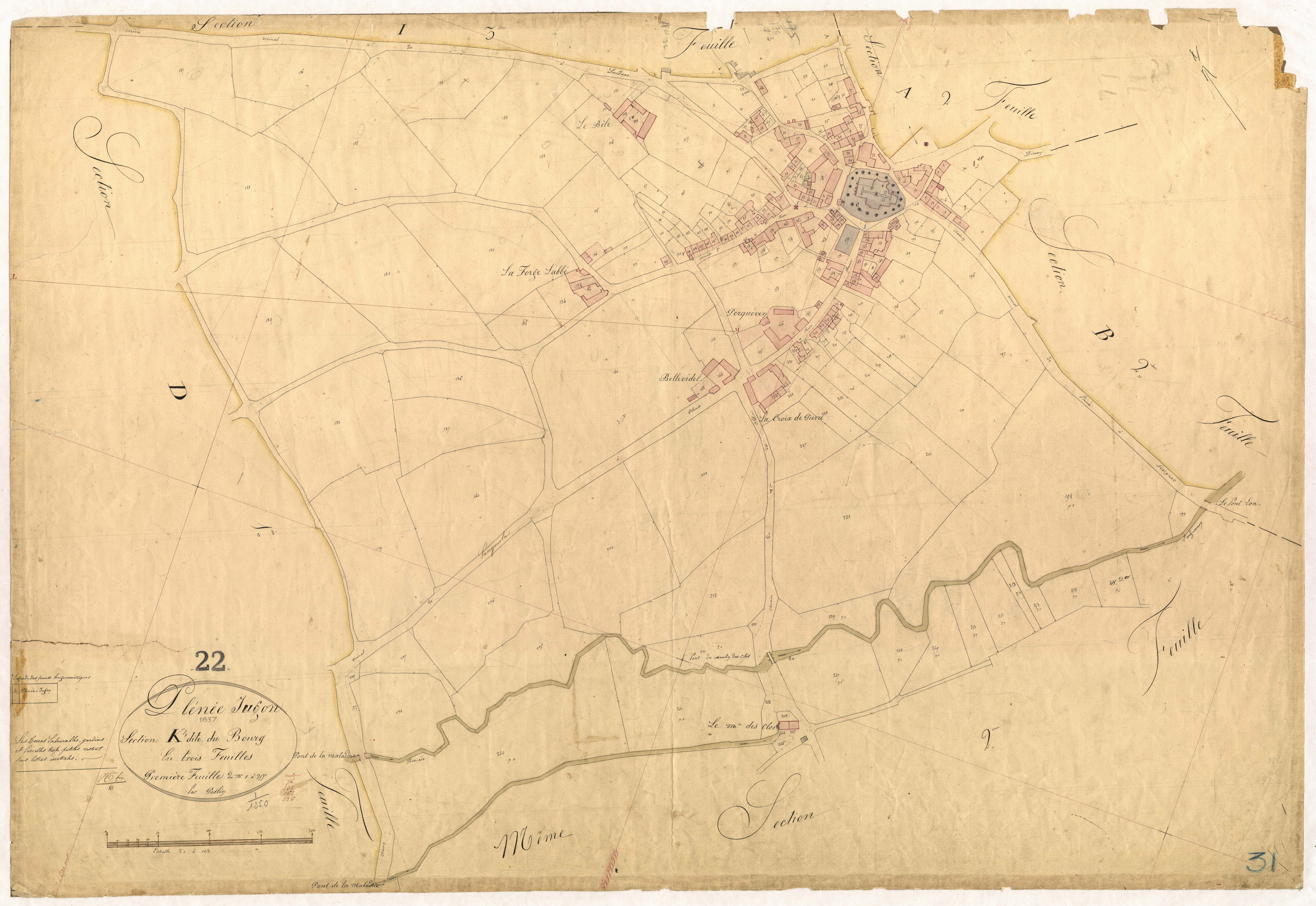 Plénée-Jugon - Section K, 1re feuille