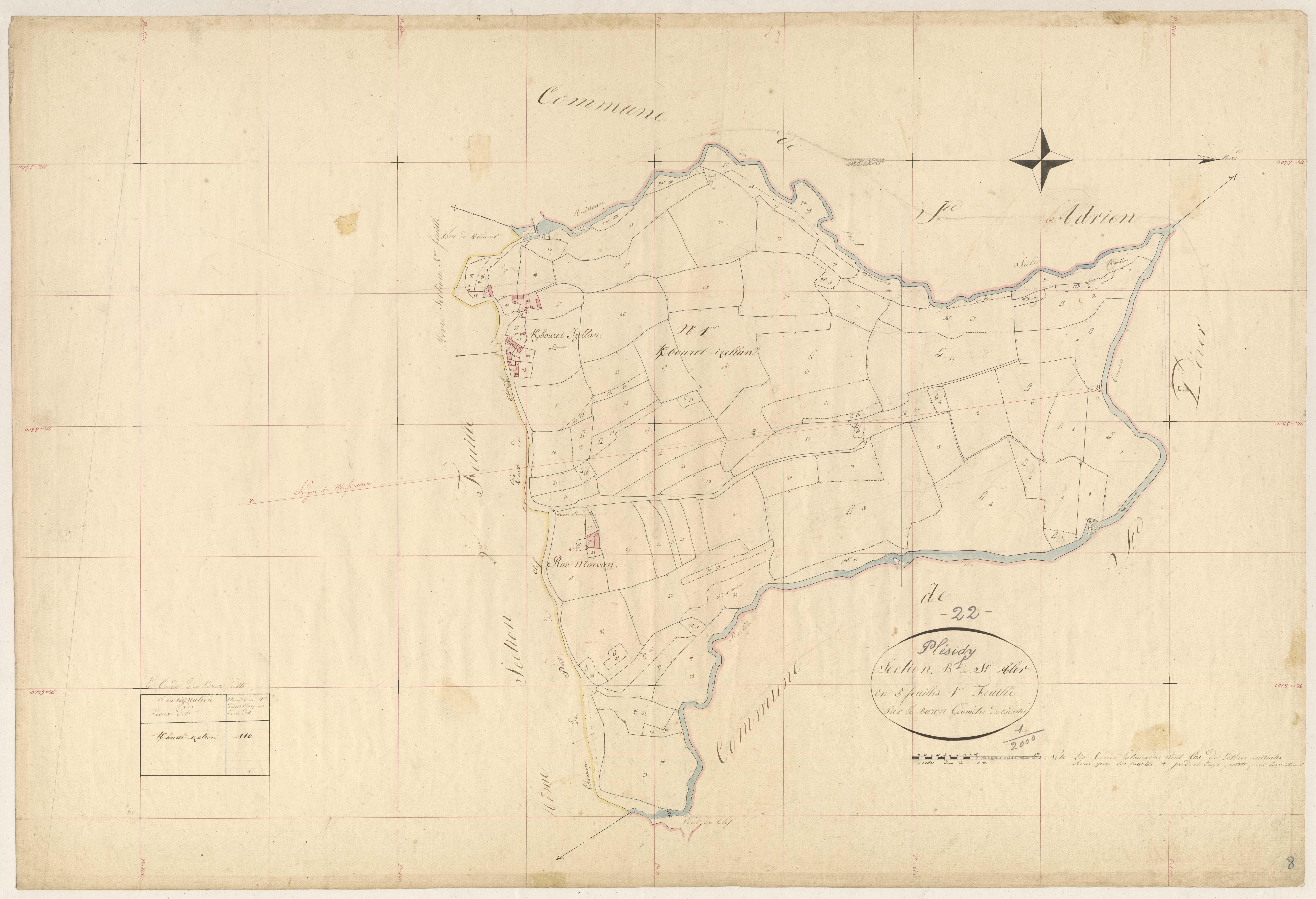 Plésidy - Section B, 1re feuille
