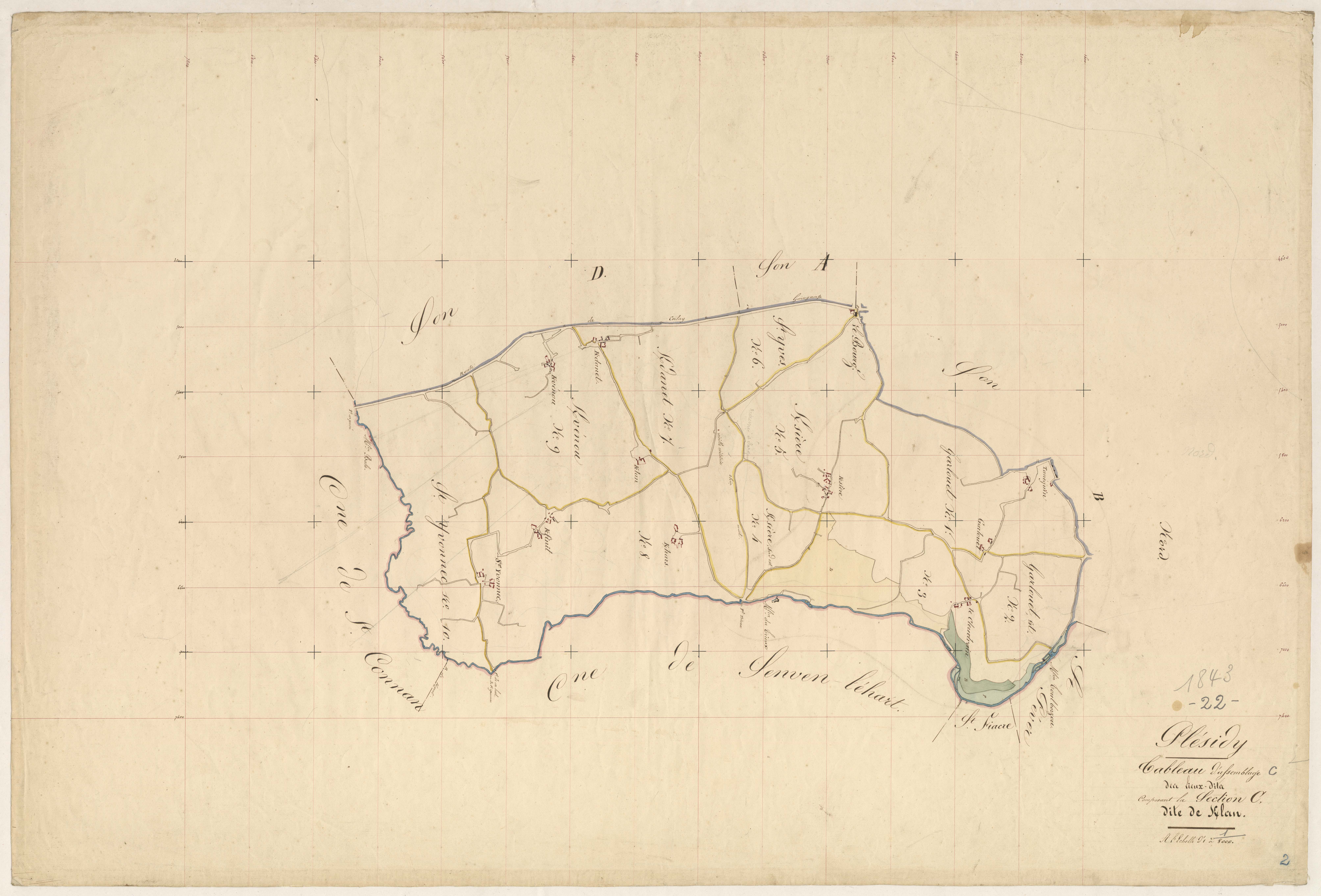 Plésidy - Tableau d'assemblage : section C
