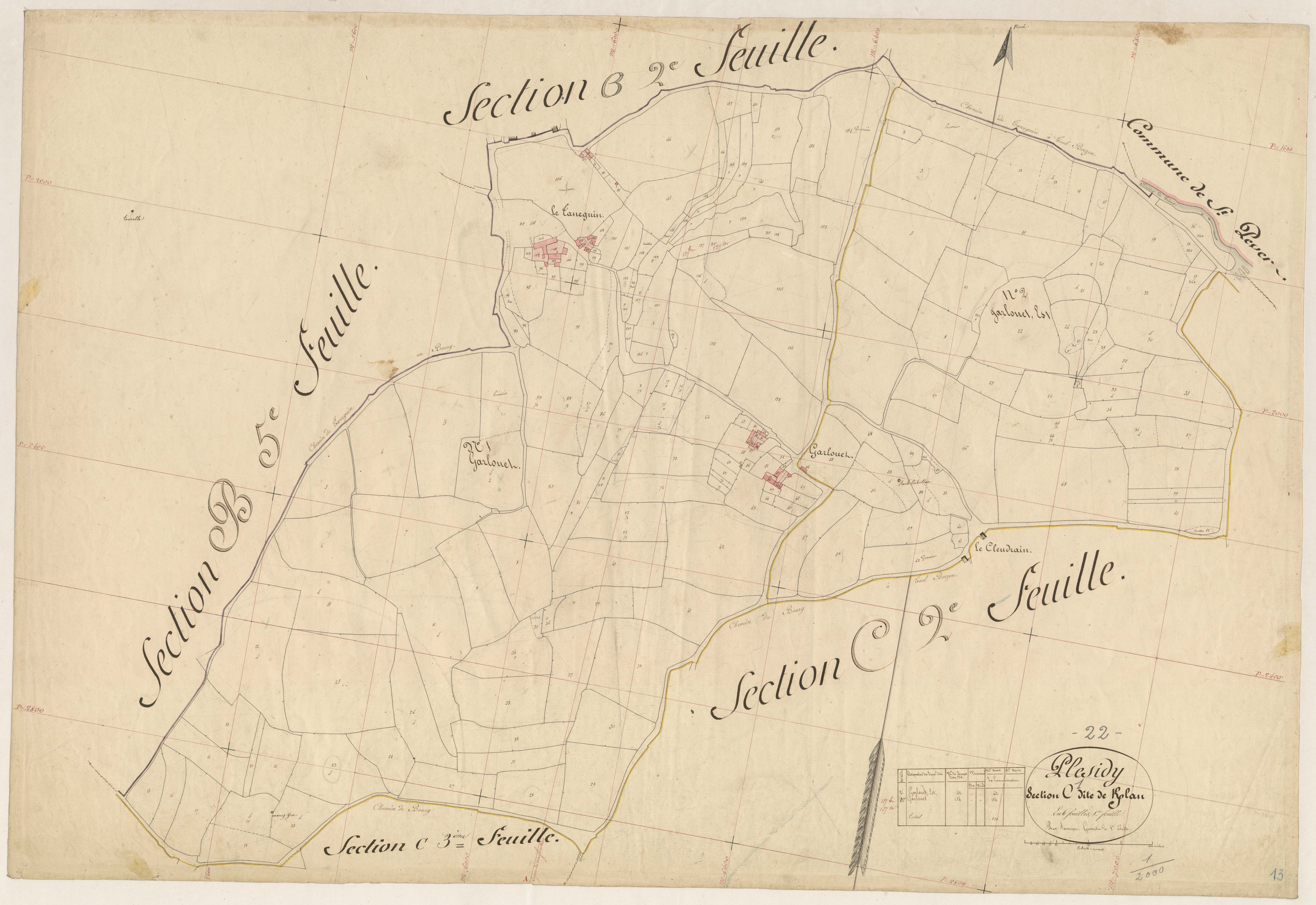 Plésidy - Section C, 1re feuille
