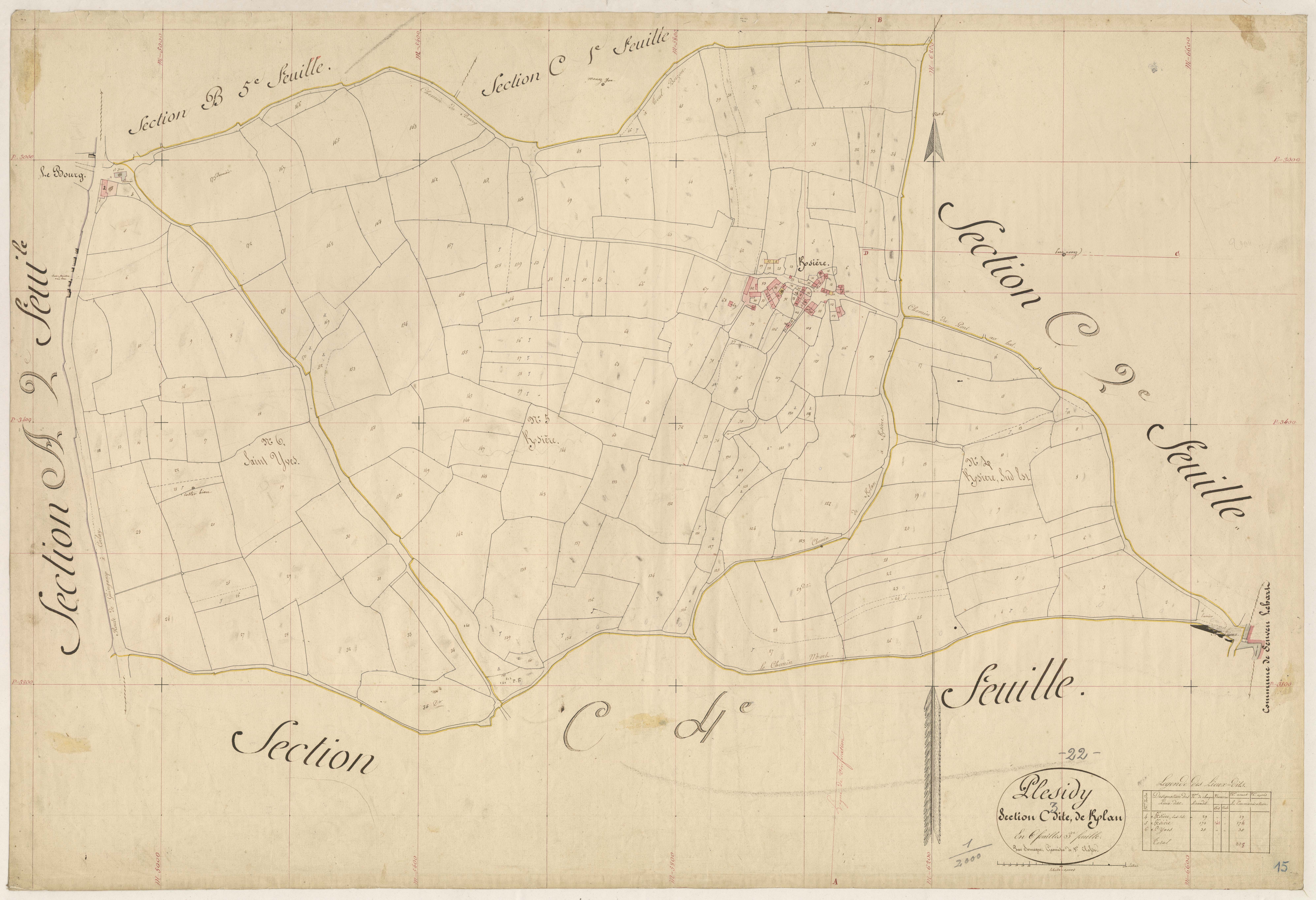 Plésidy - Section C, 3e feuille