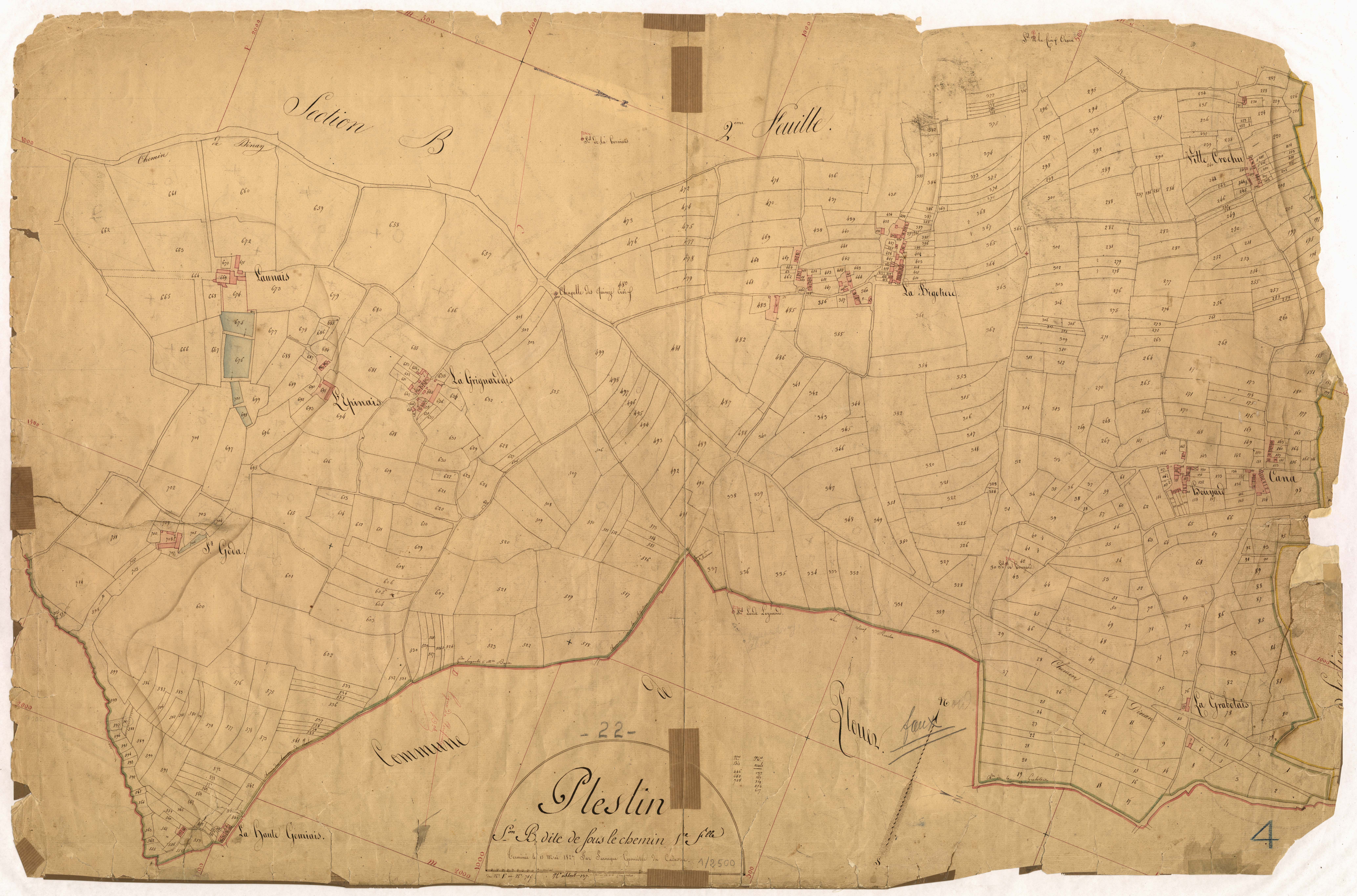 Pleslin-Trigavou - Section B, 1re feuille