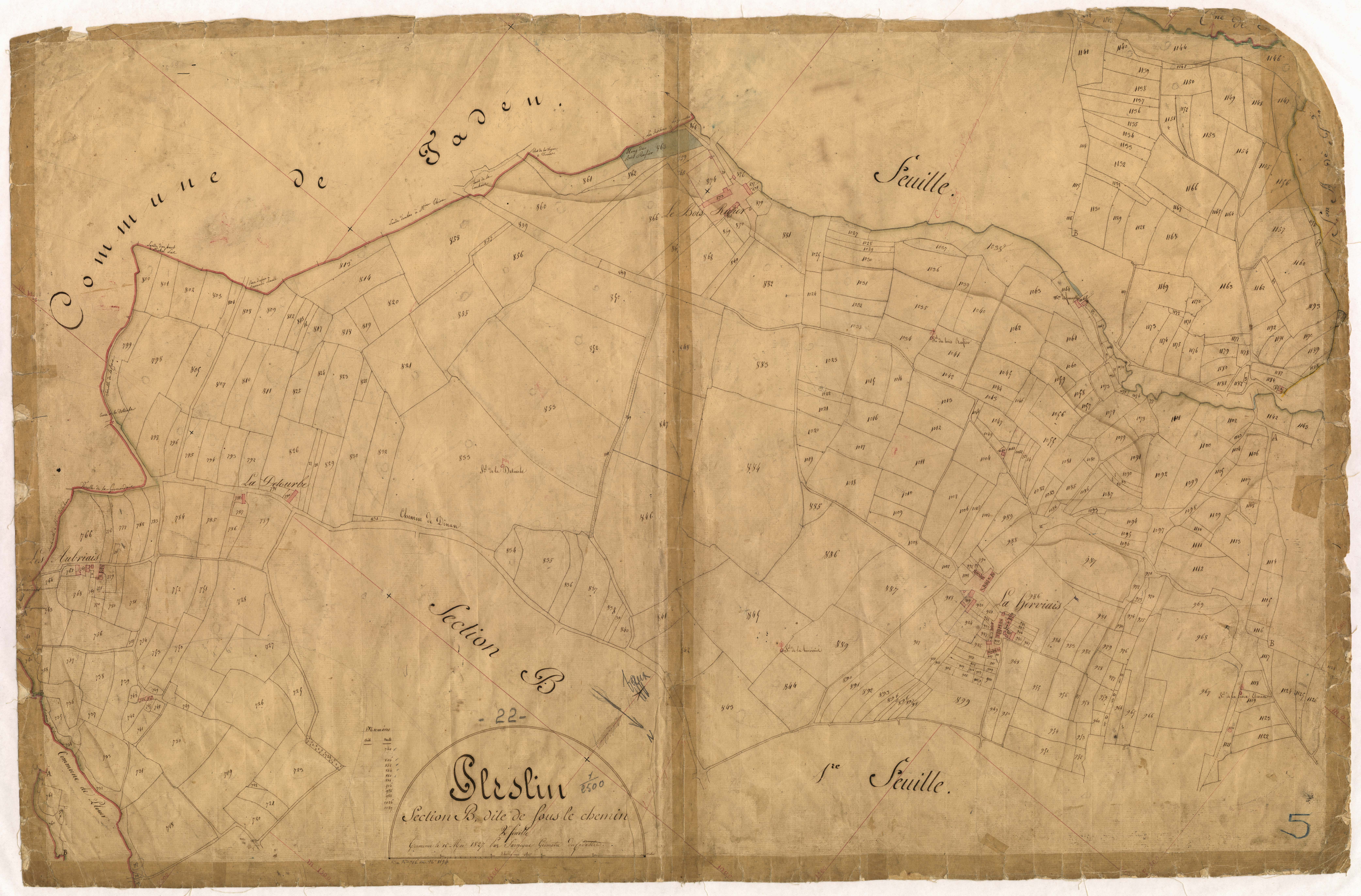 Pleslin-Trigavou - Section B, 2e feuille