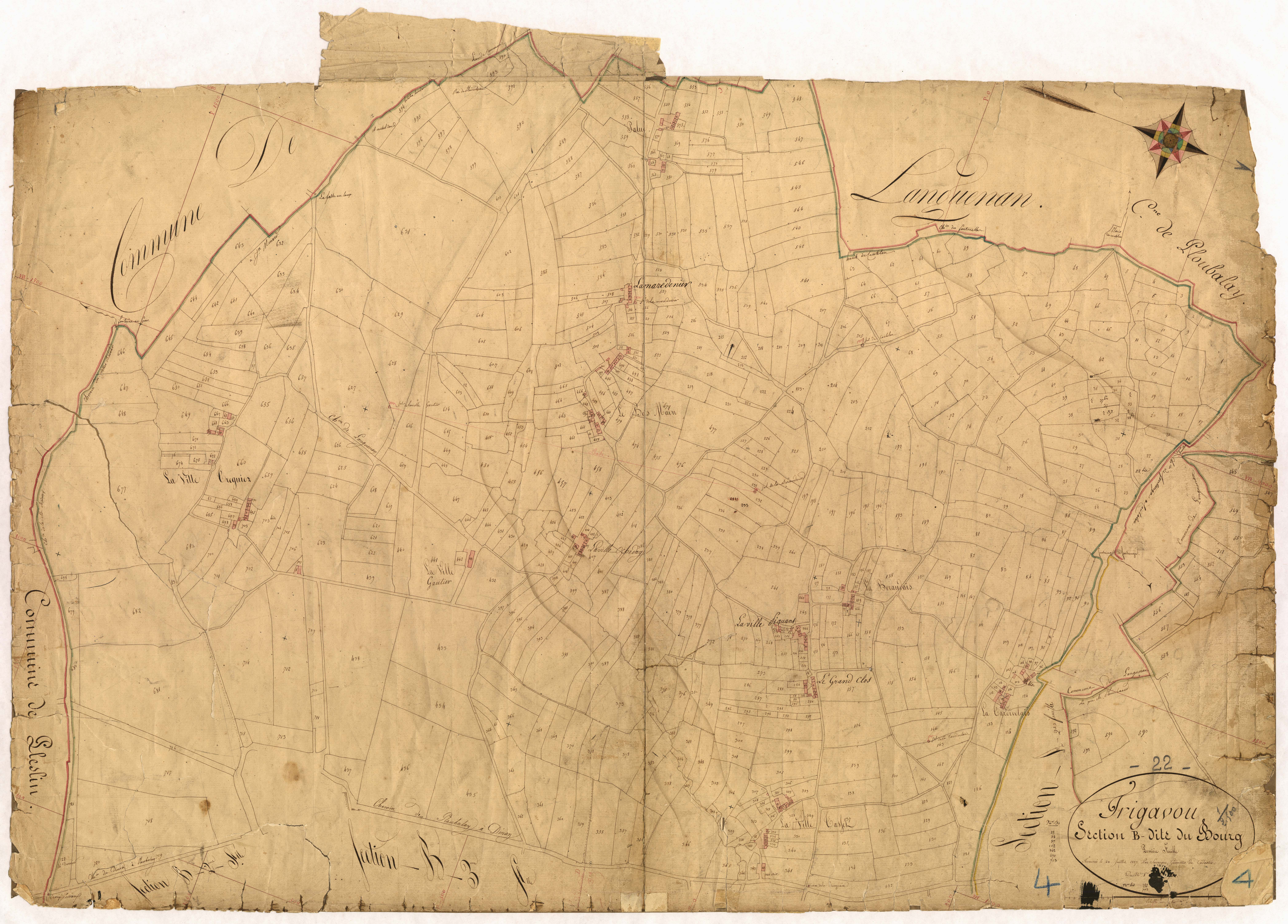 Pleslin-Trigavou - Section B, 1re feuille