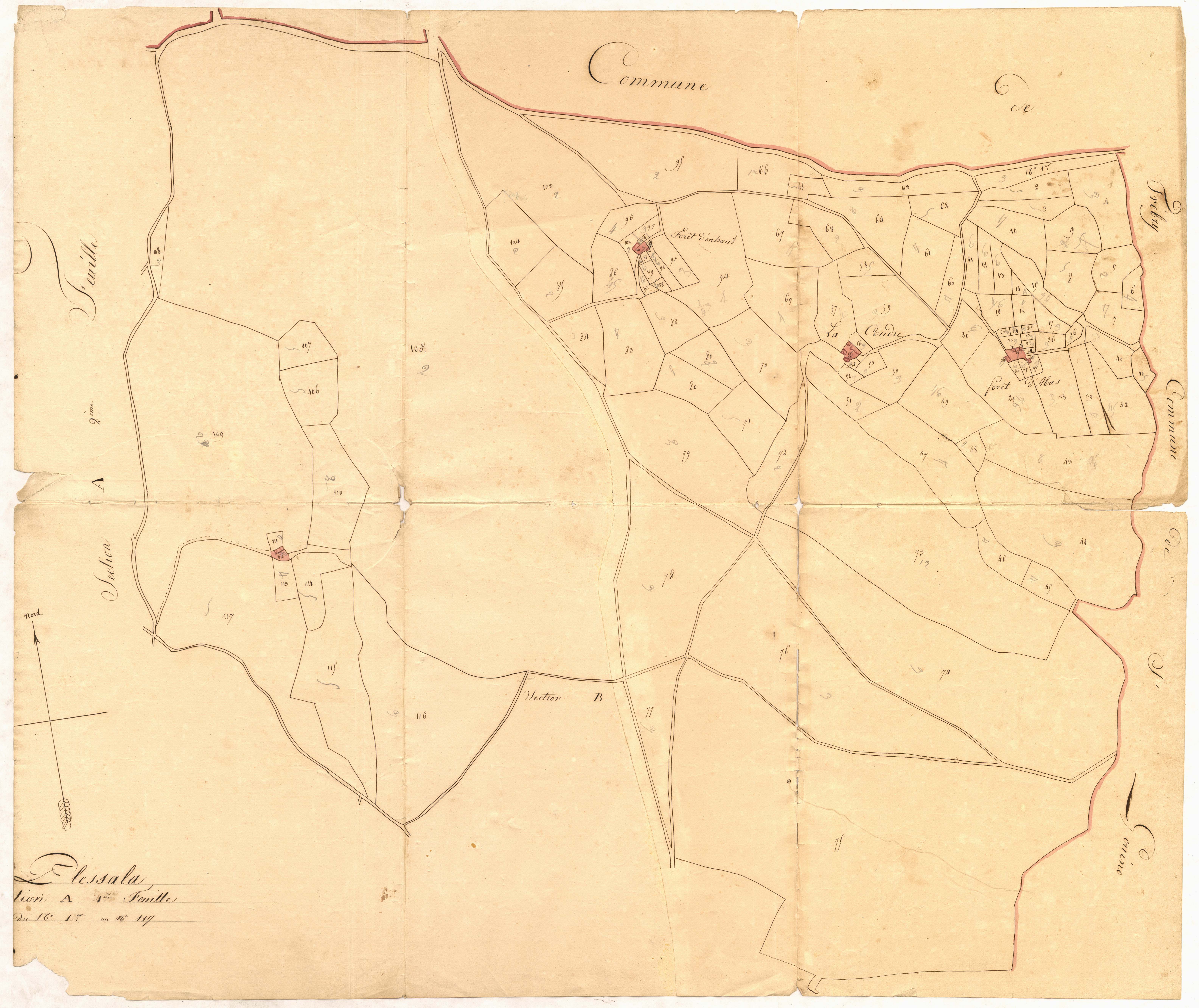 Plessala - Section A, 1re feuille