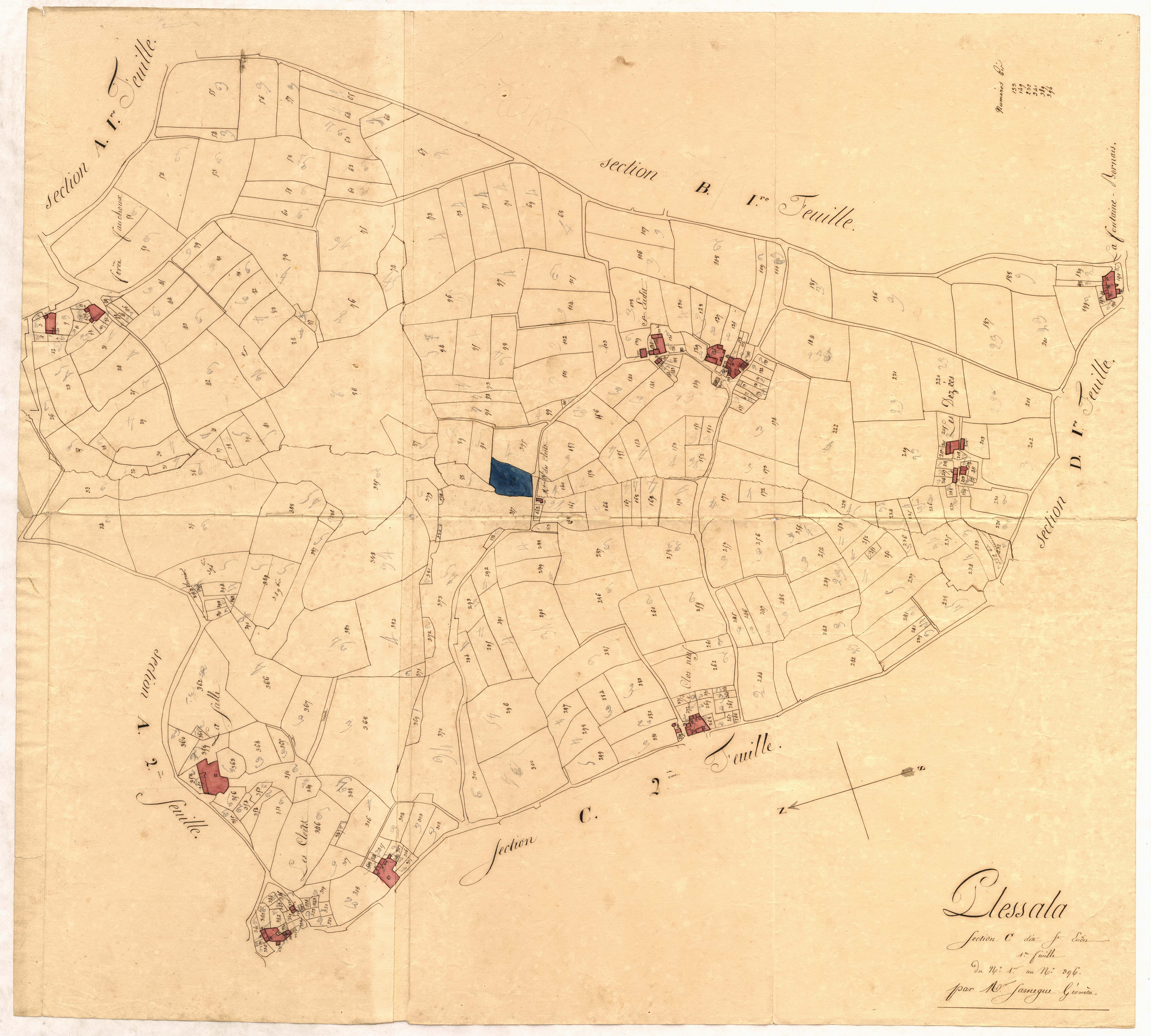 Plessala - Section C, 1re feuille