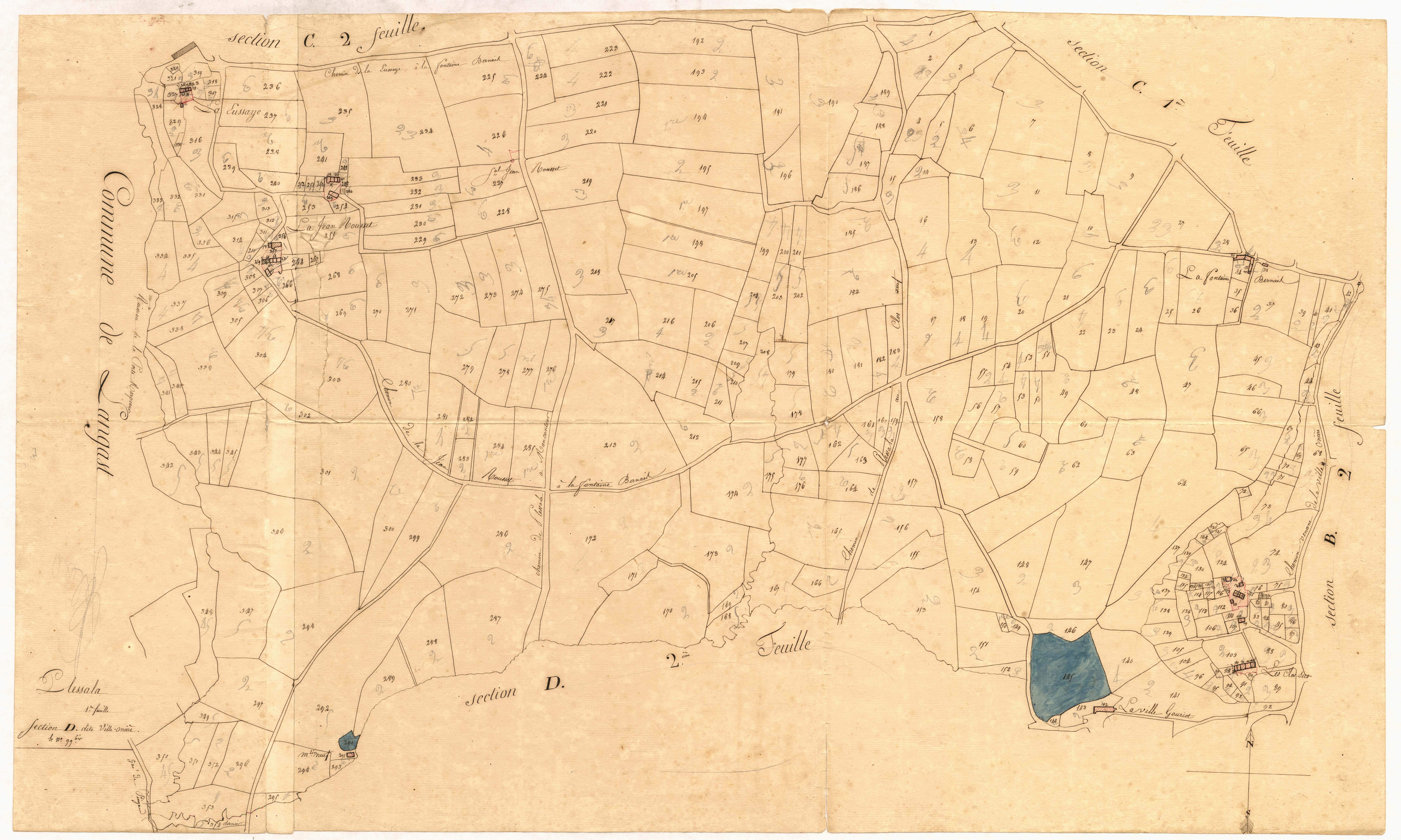 Plessala - Section D, 1re feuille