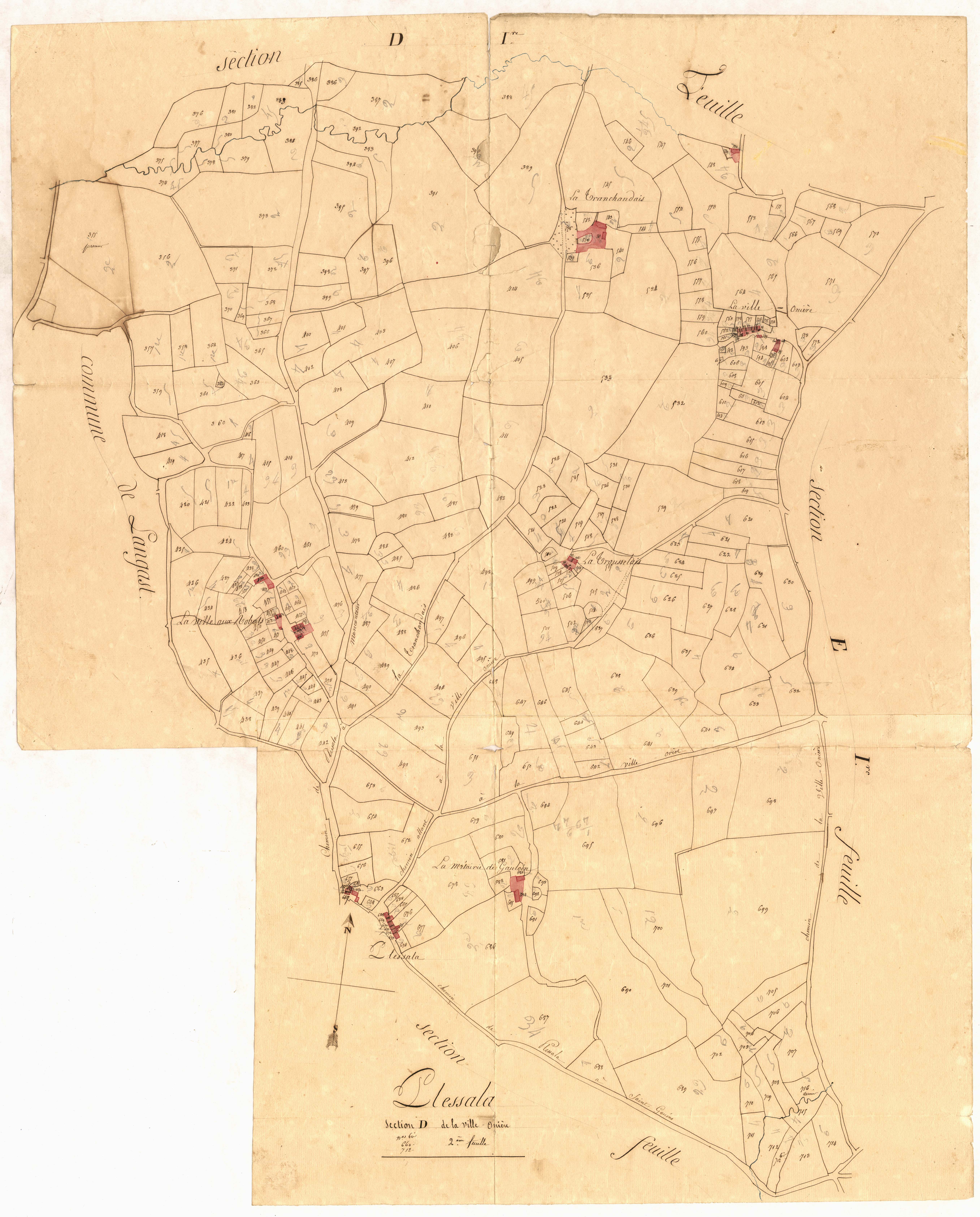 Plessala - Section D, 2e feuille