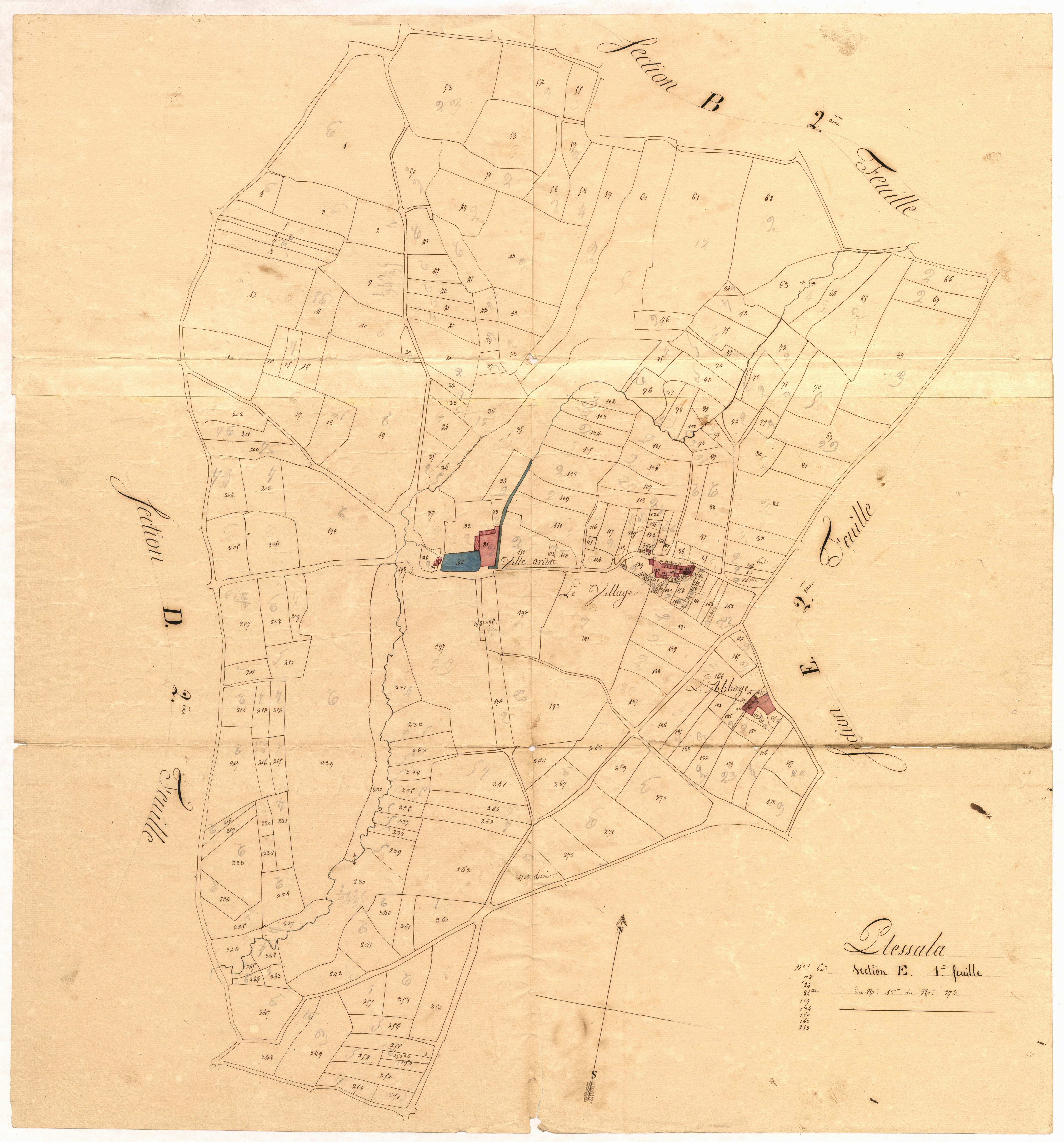 Plessala - Section E, 1re feuille