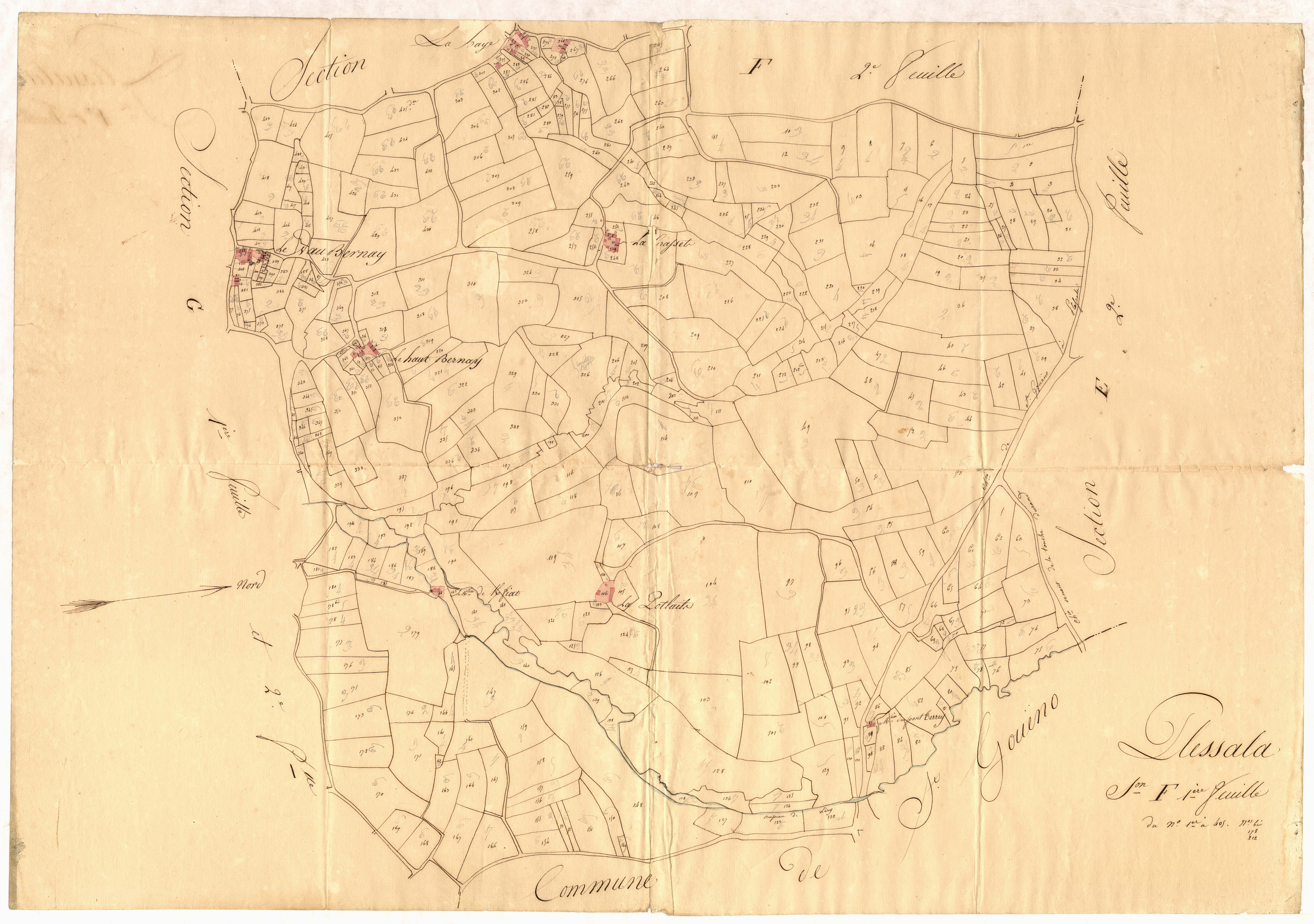 Plessala - Section F, 1re feuille