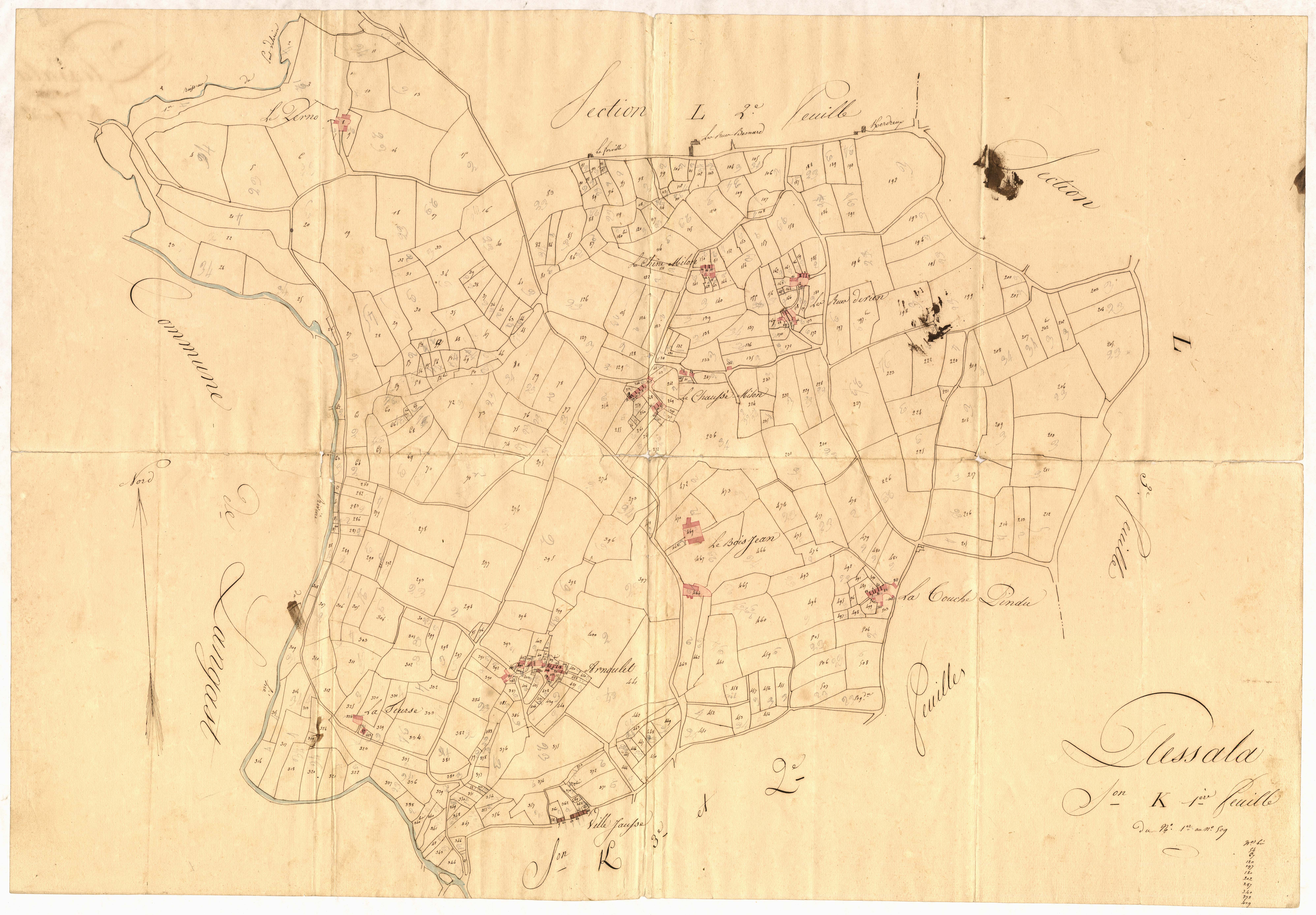 Plessala - Section K, 1re feuille