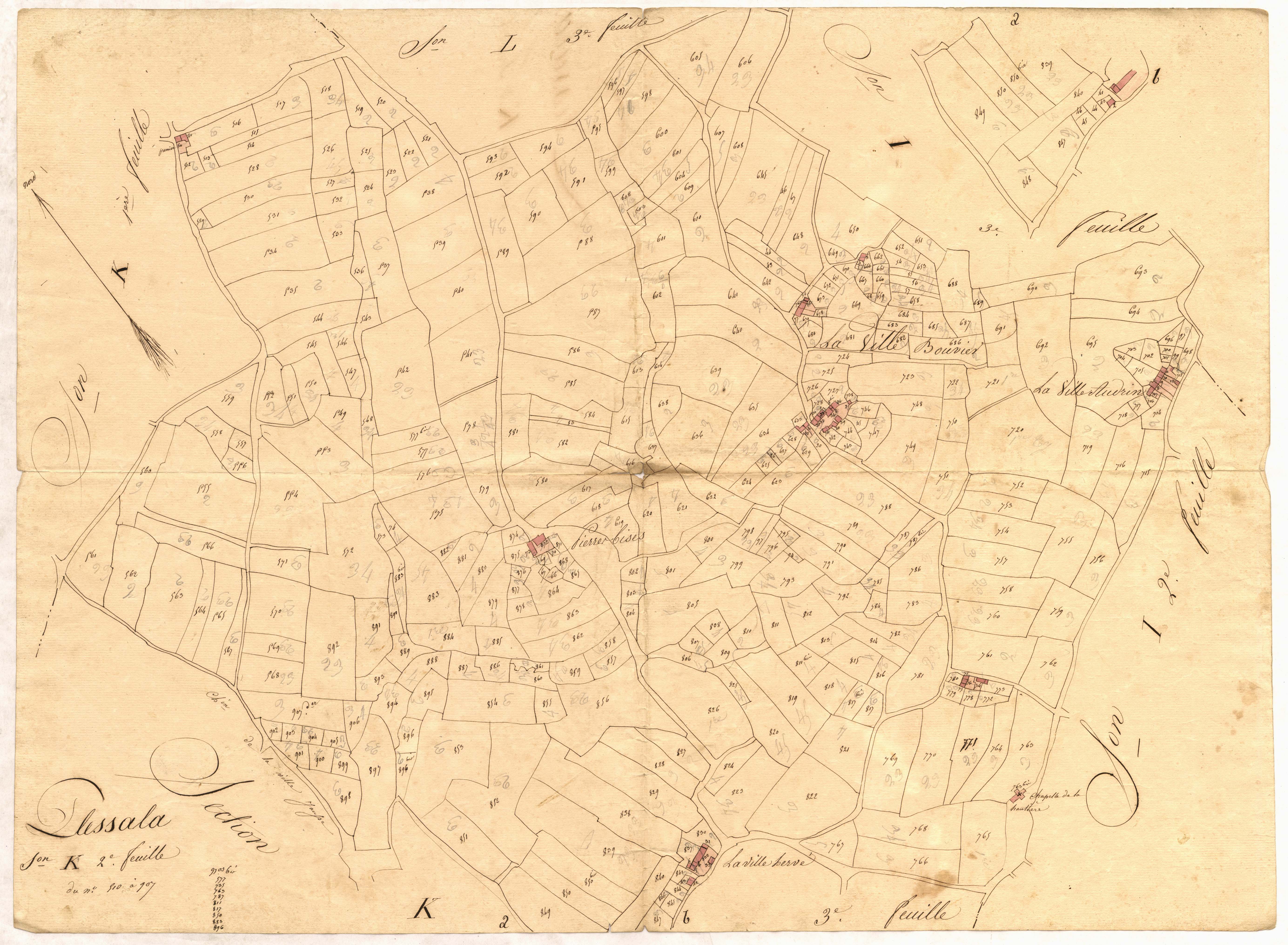 Plessala - Section K, 2e feuille