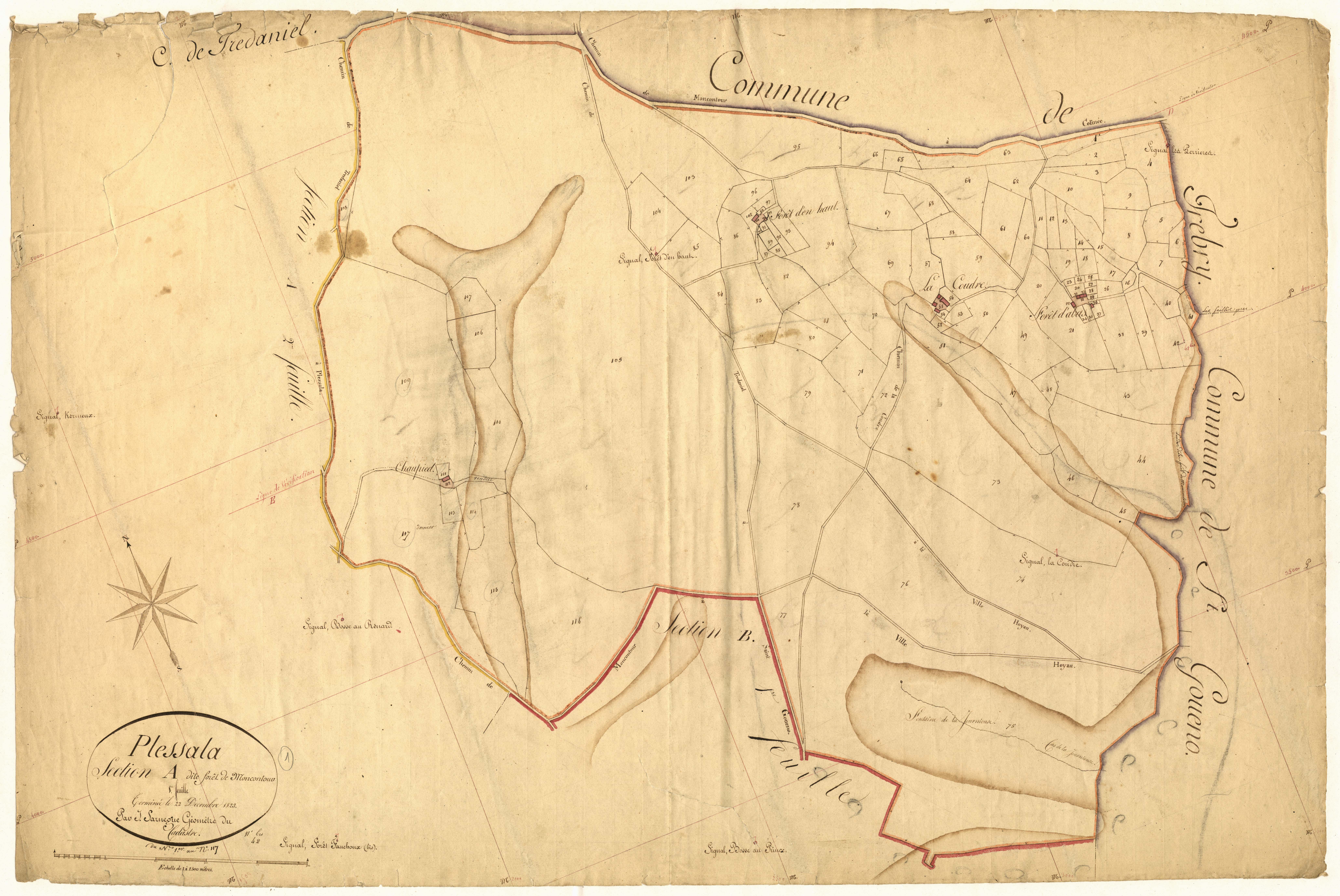 Plessala - Section A, 1re feuille