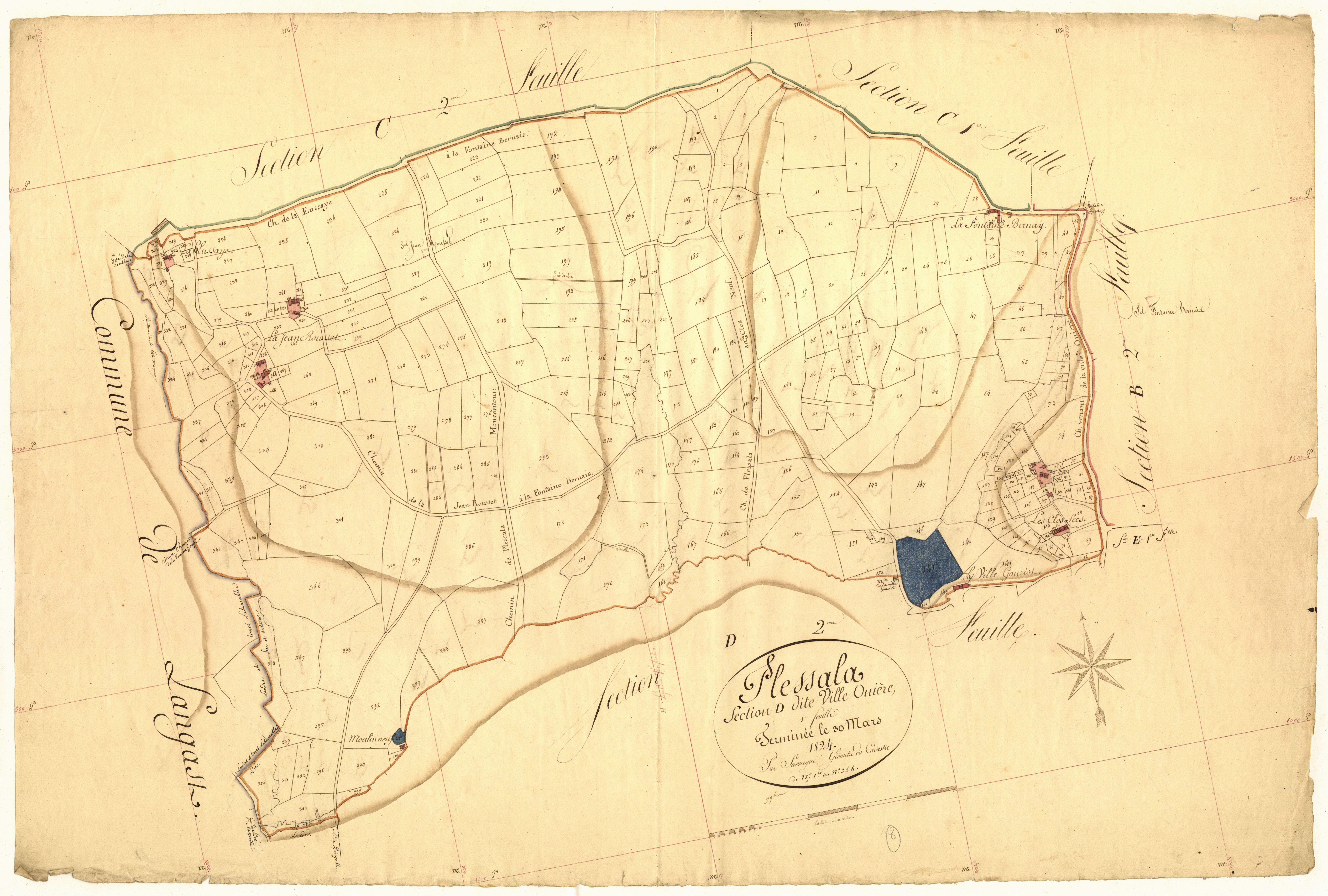Plessala - Section D, 1re feuille