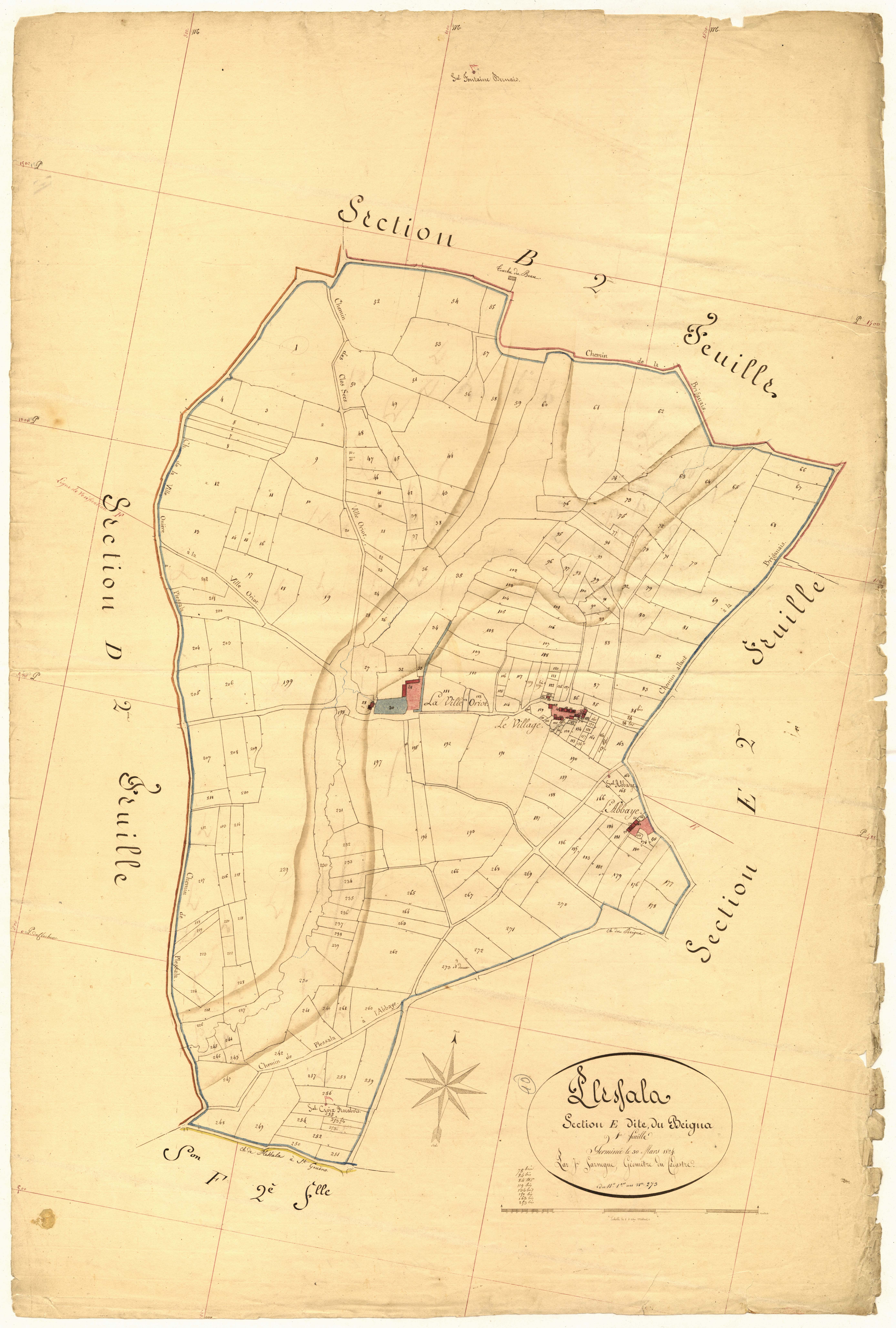Plessala - Section E, 1re feuille