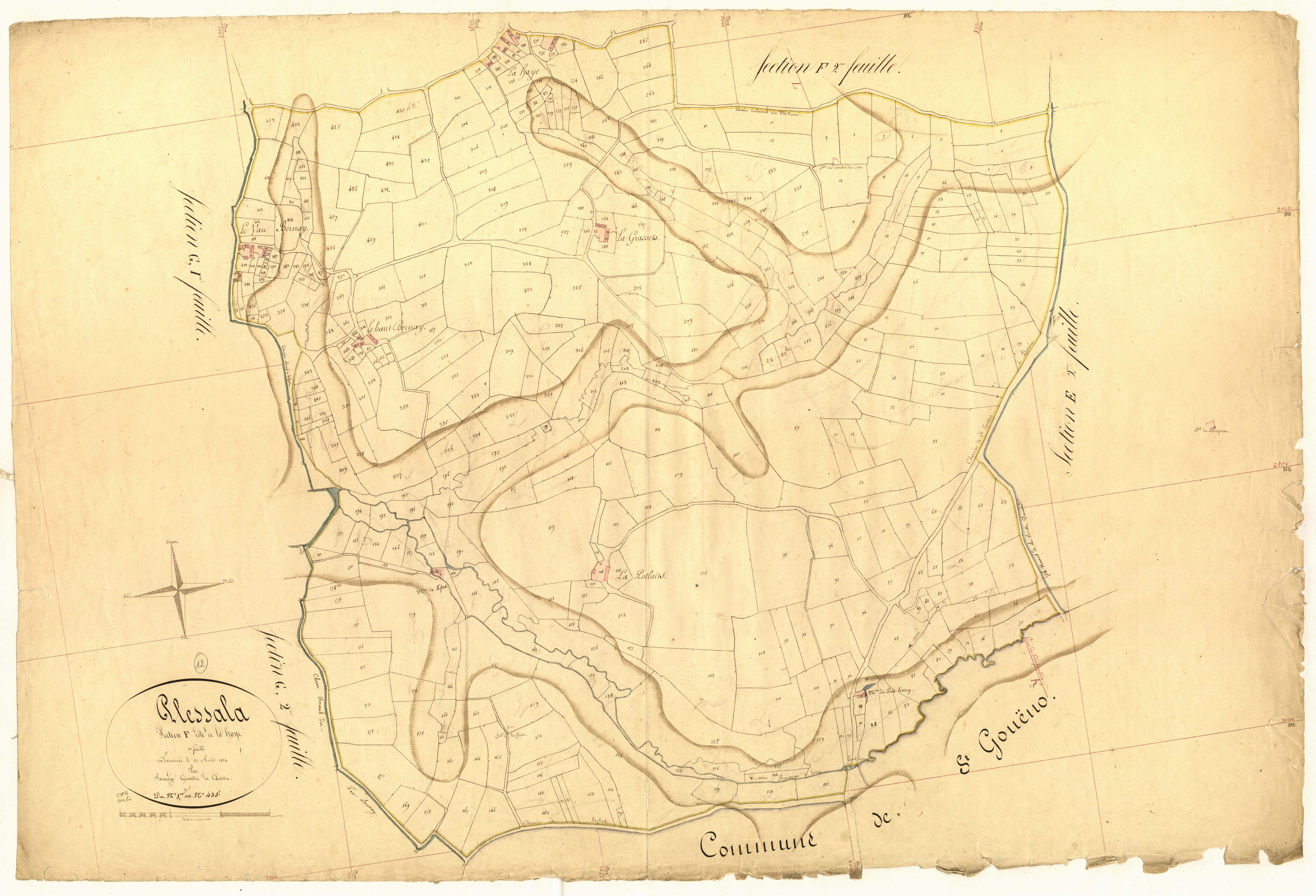 Plessala - Section F, 1re feuille
