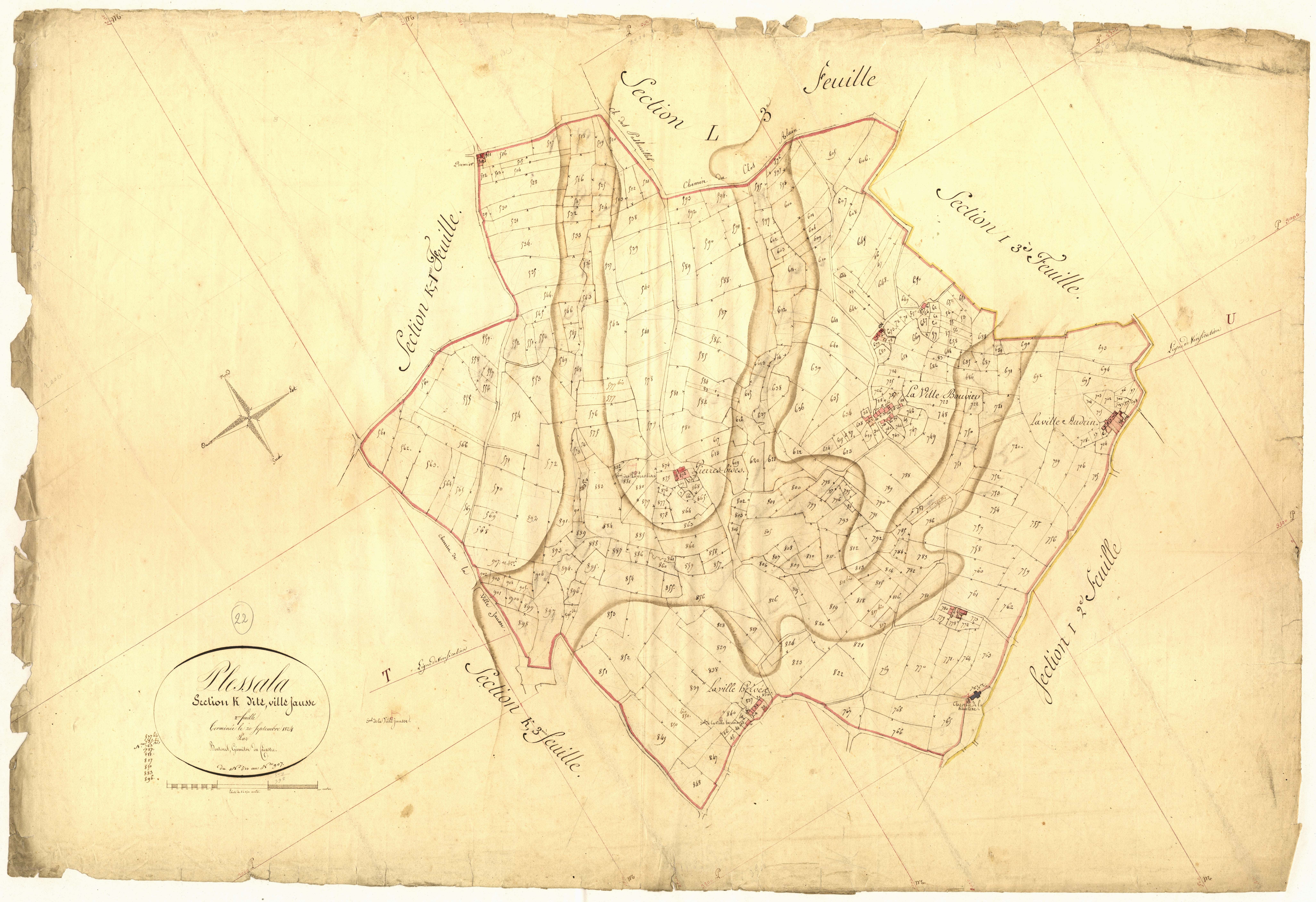 Plessala - Section K, 2e feuille