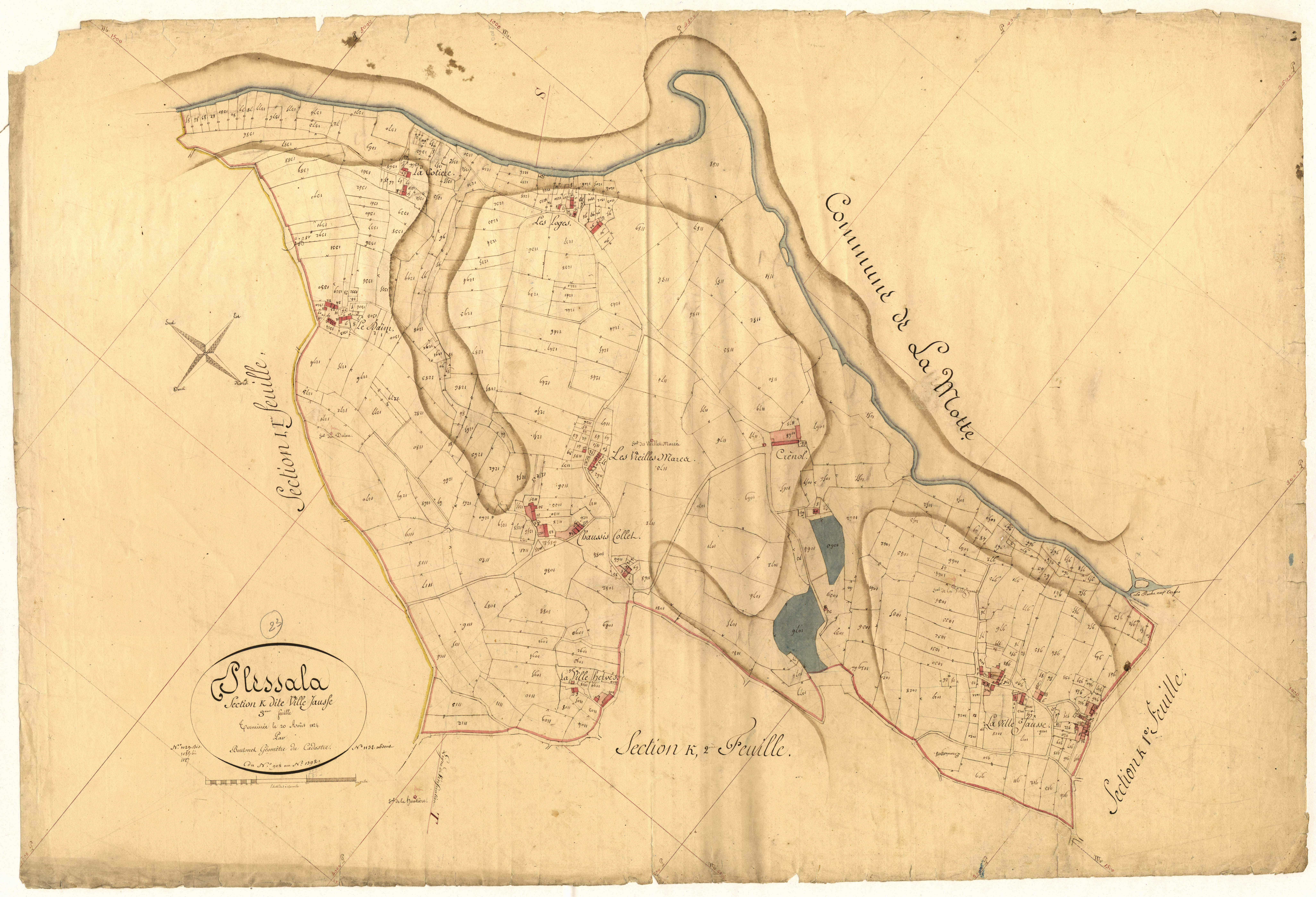 Plessala - Section K, 3e feuille