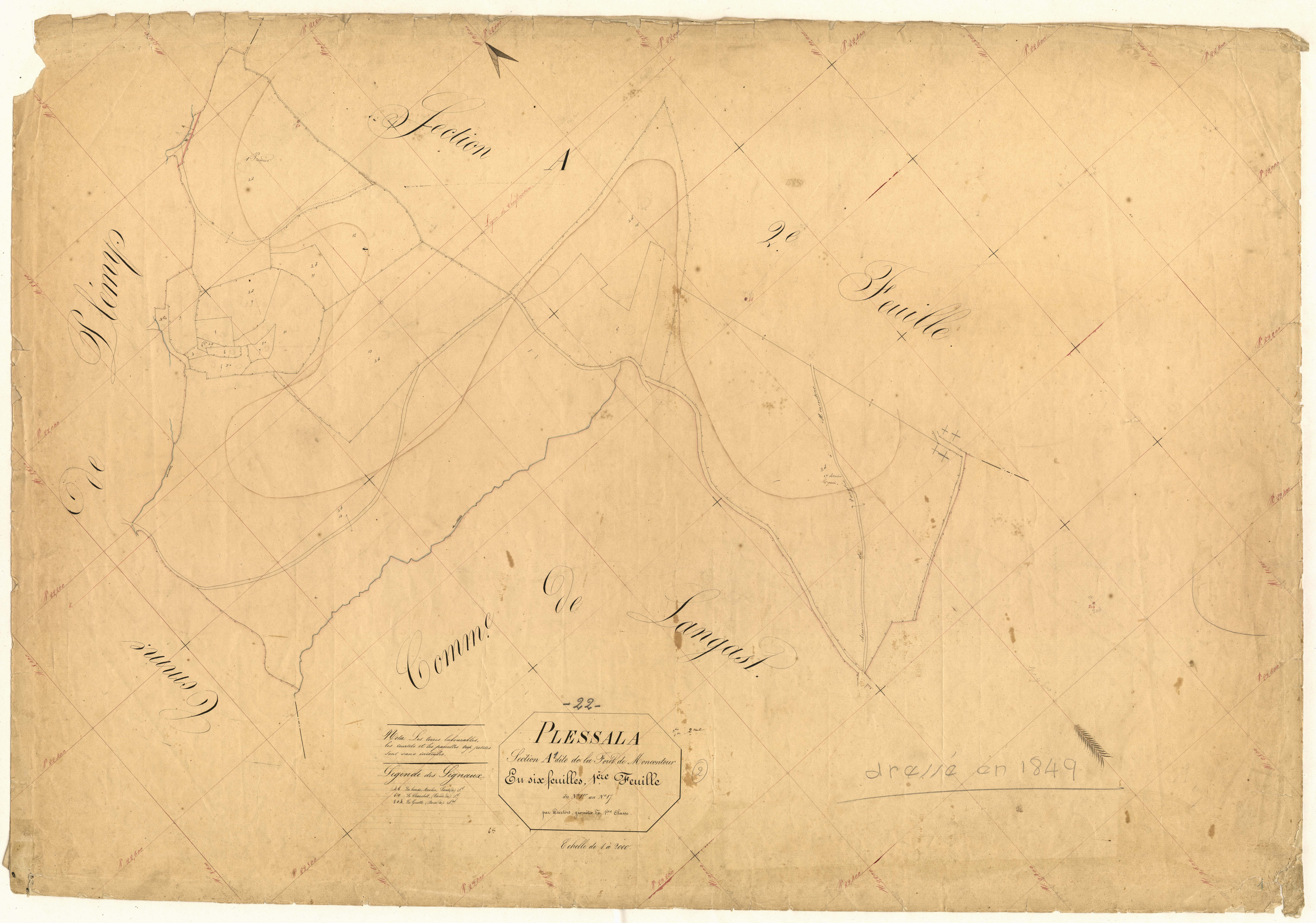 Plessala - Section A, 1re feuille