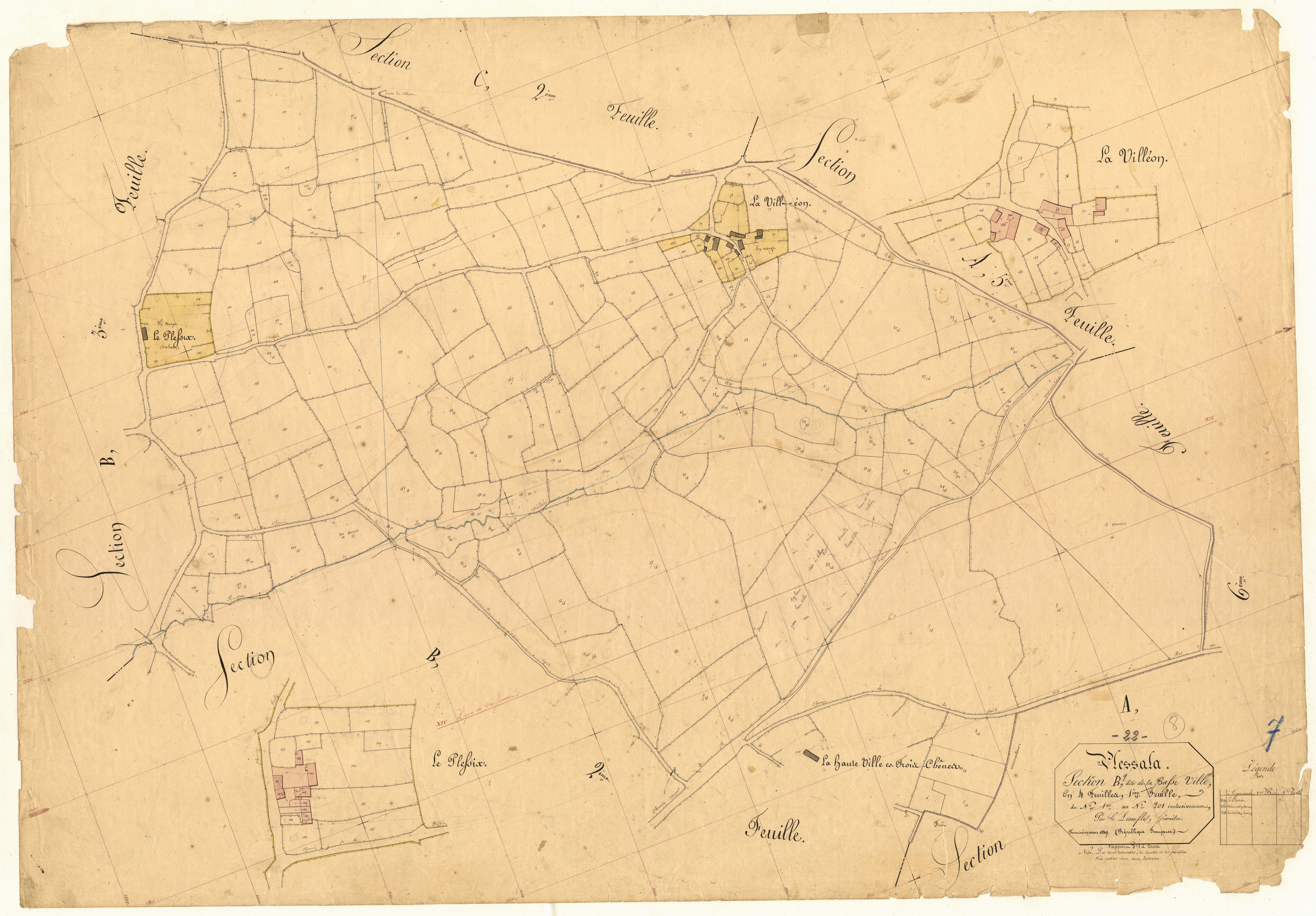 Plessala - Section B, 1re feuille
