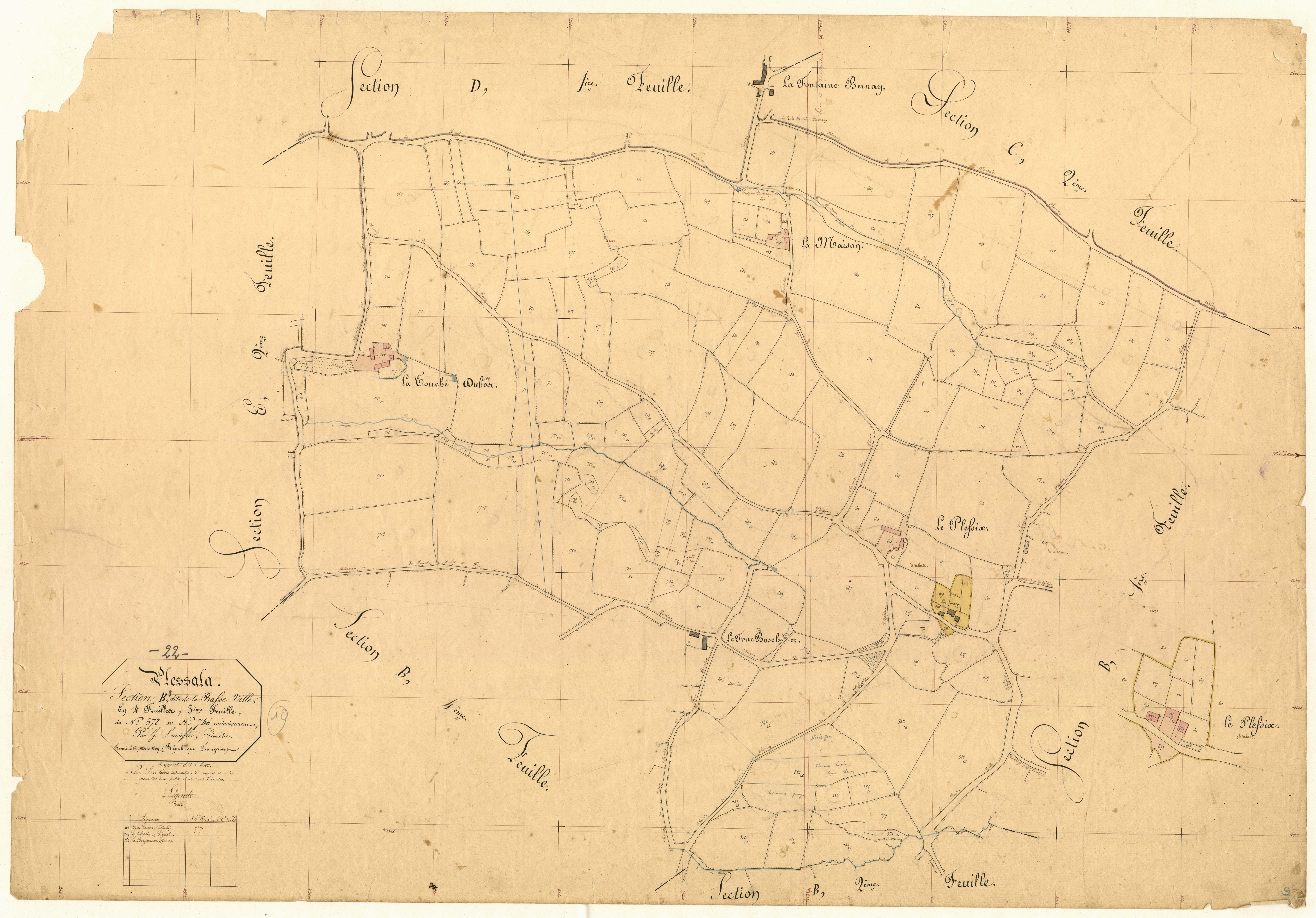 Plessala - Section B, 3e feuille