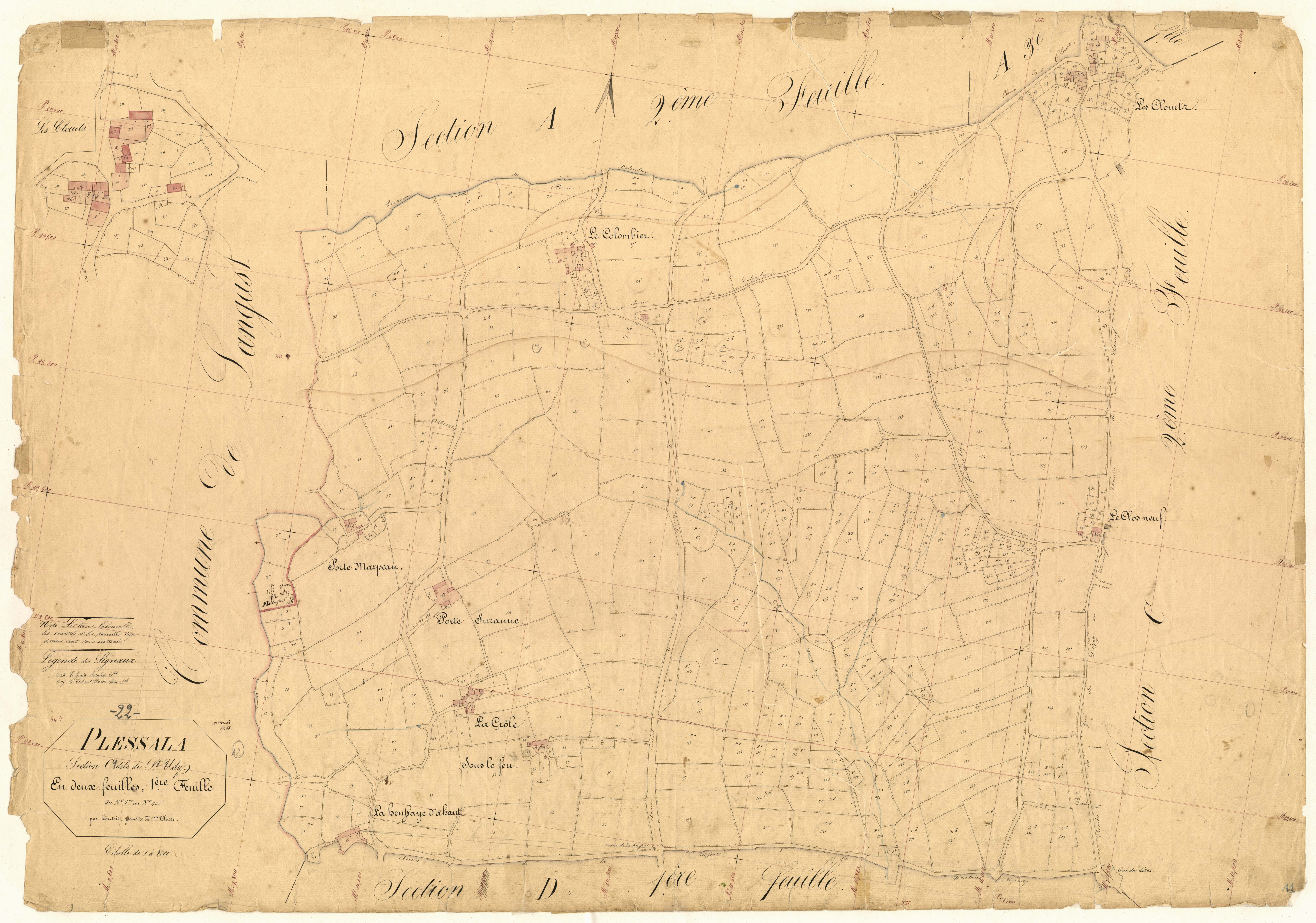 Plessala - Section C, 1re feuille