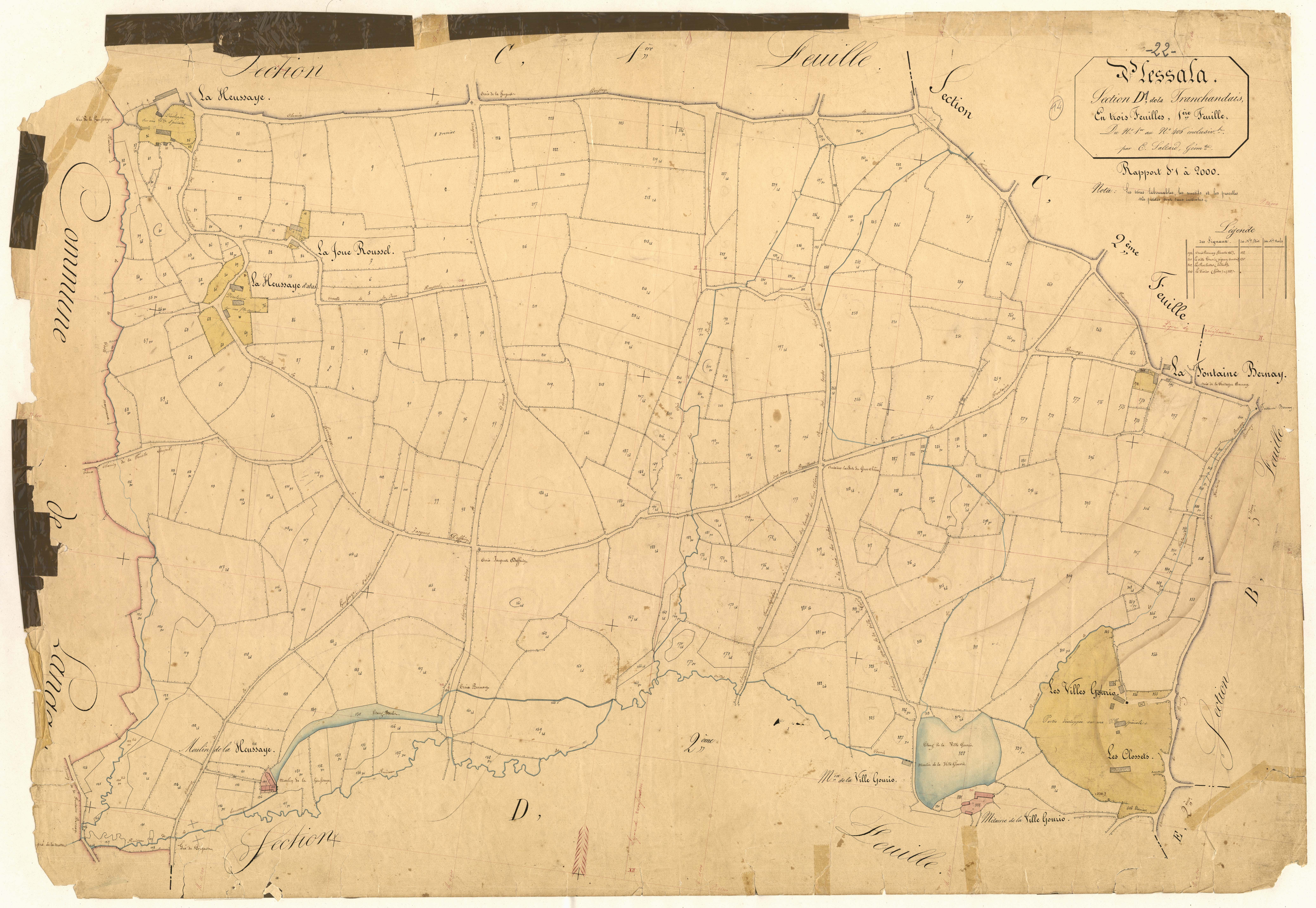 Plessala - Section D, 1re feuille