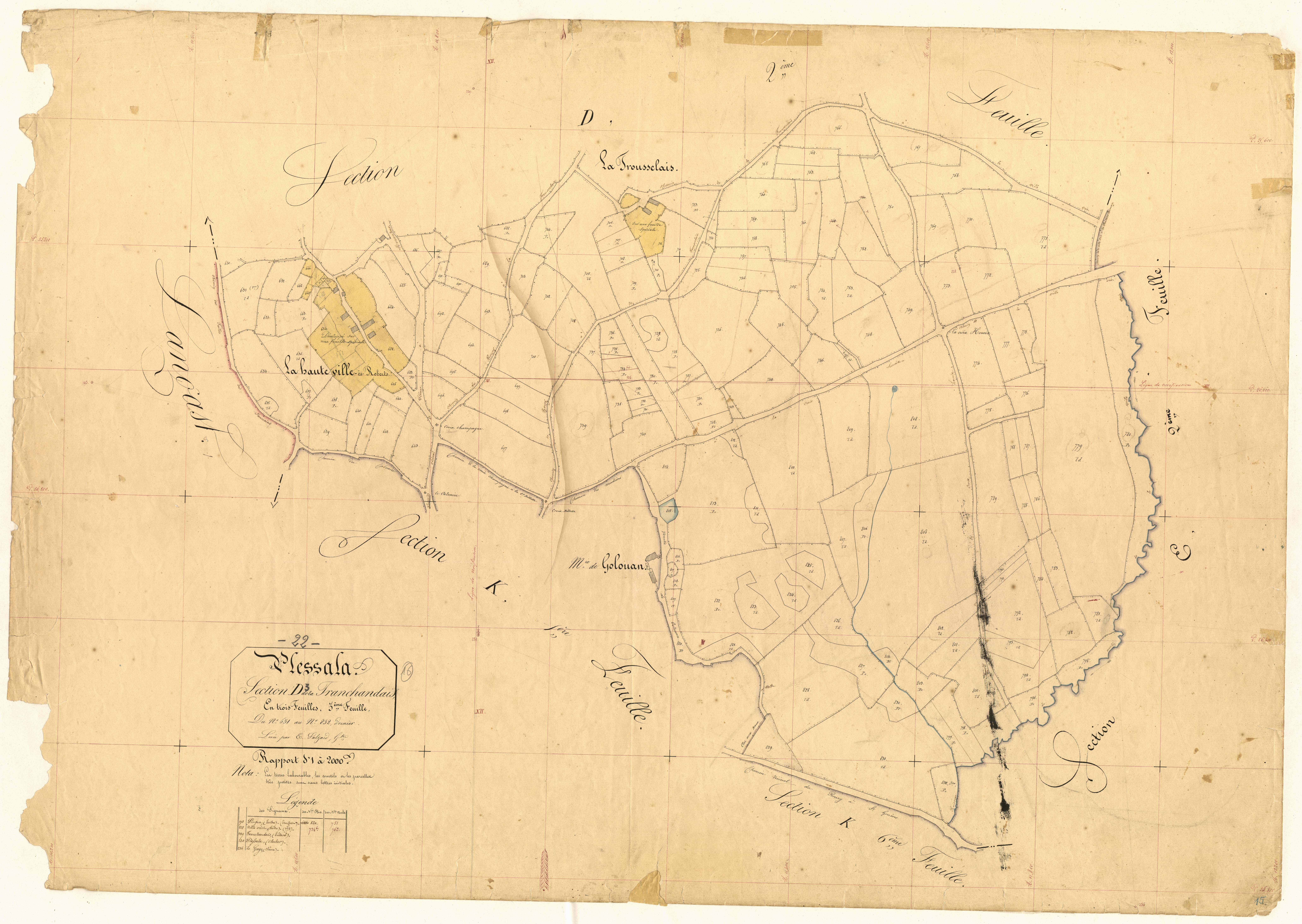 Plessala - Section D, 3e feuille