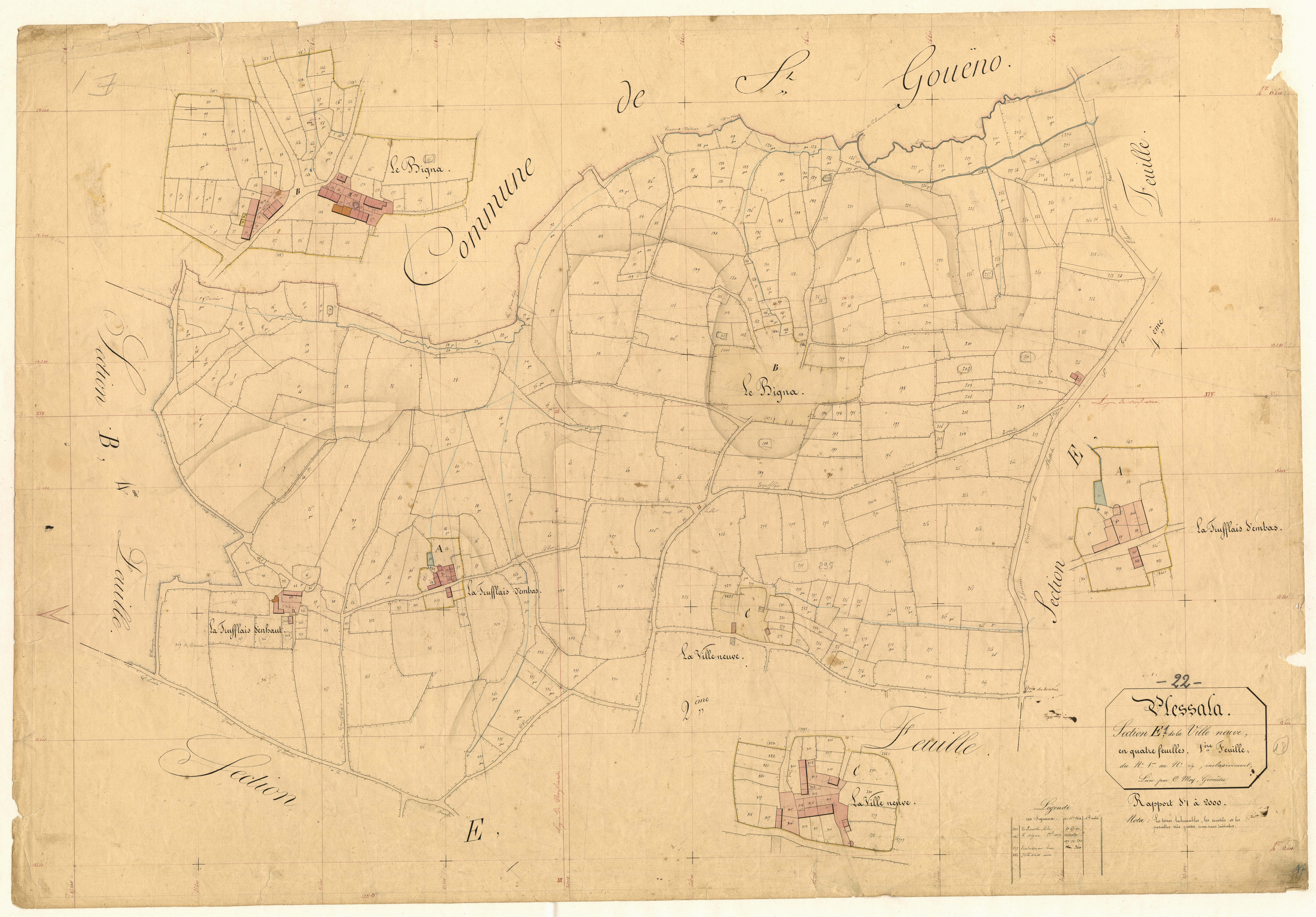 Plessala - Section E, 1re feuille
