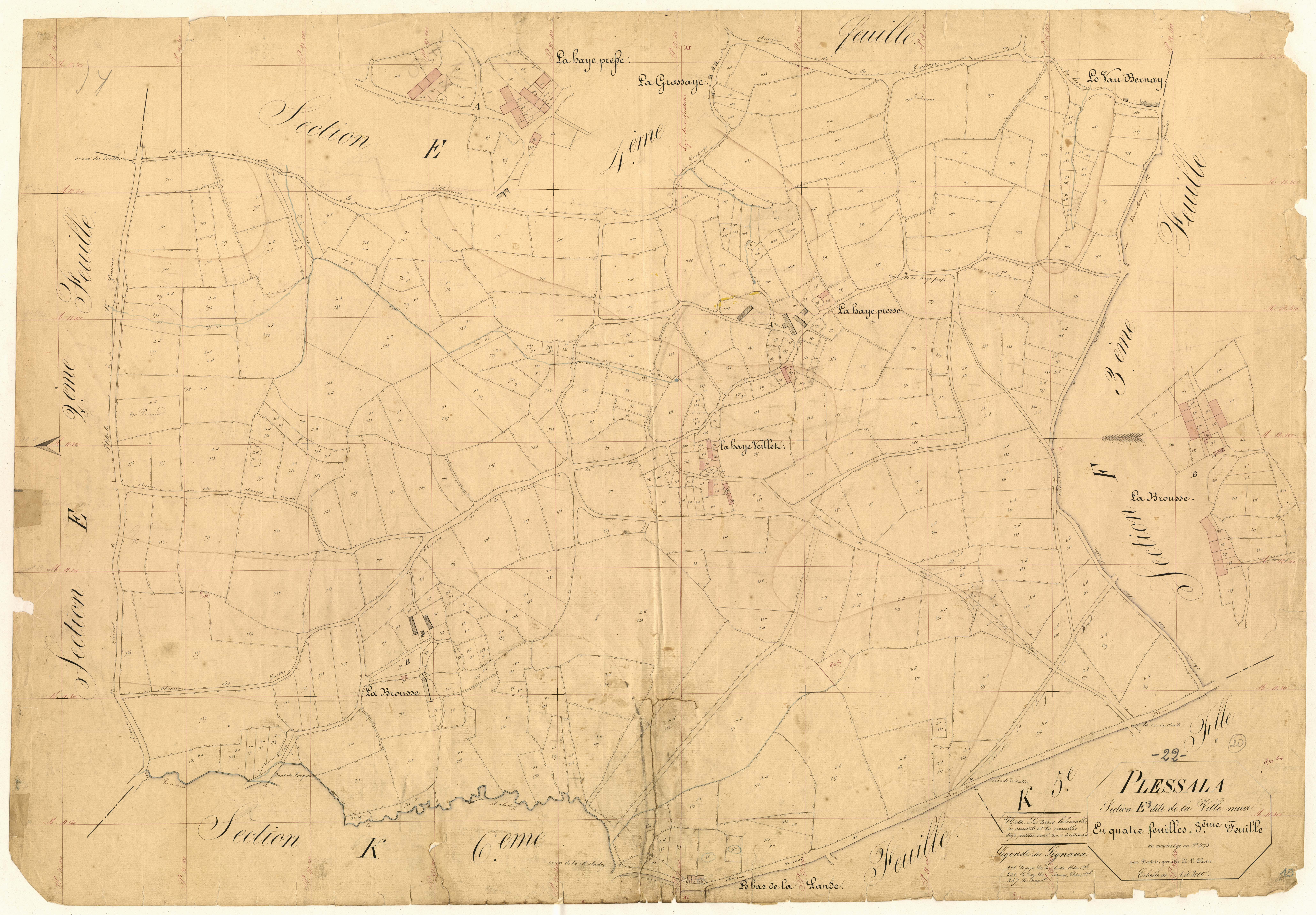 Plessala - Section E, 3e feuille