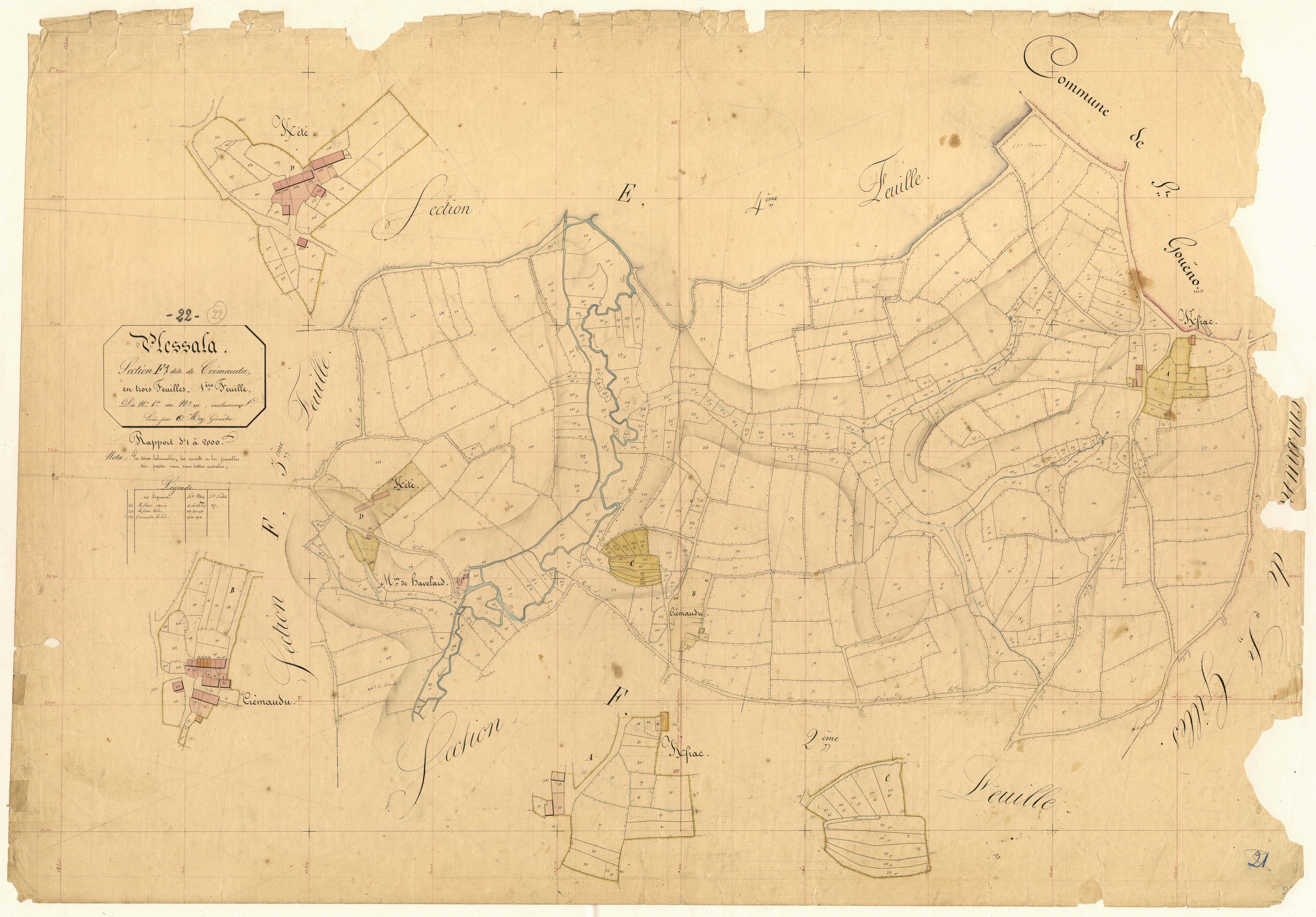 Plessala - Section F, 1re feuille