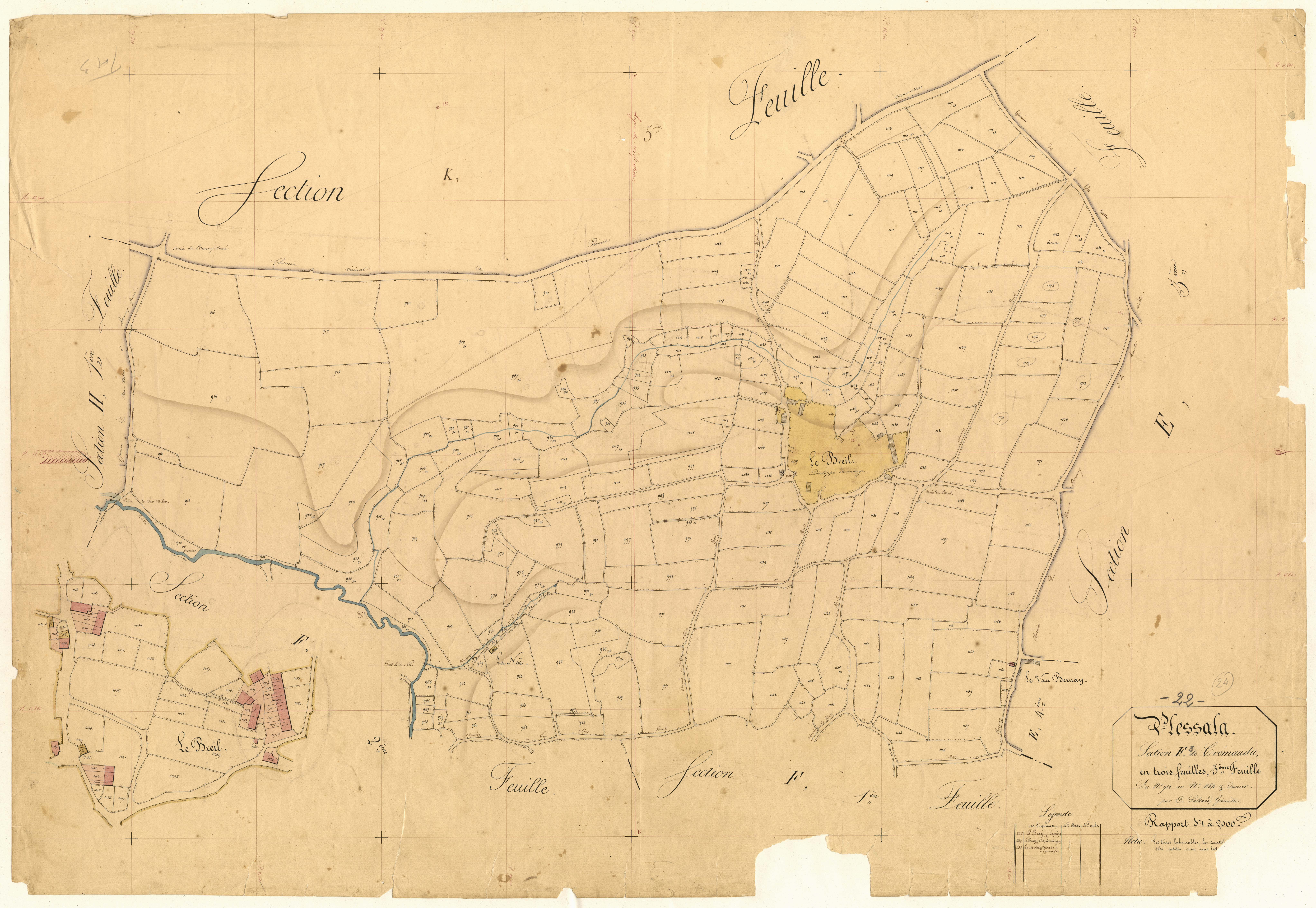 Plessala - Section F, 3e feuille