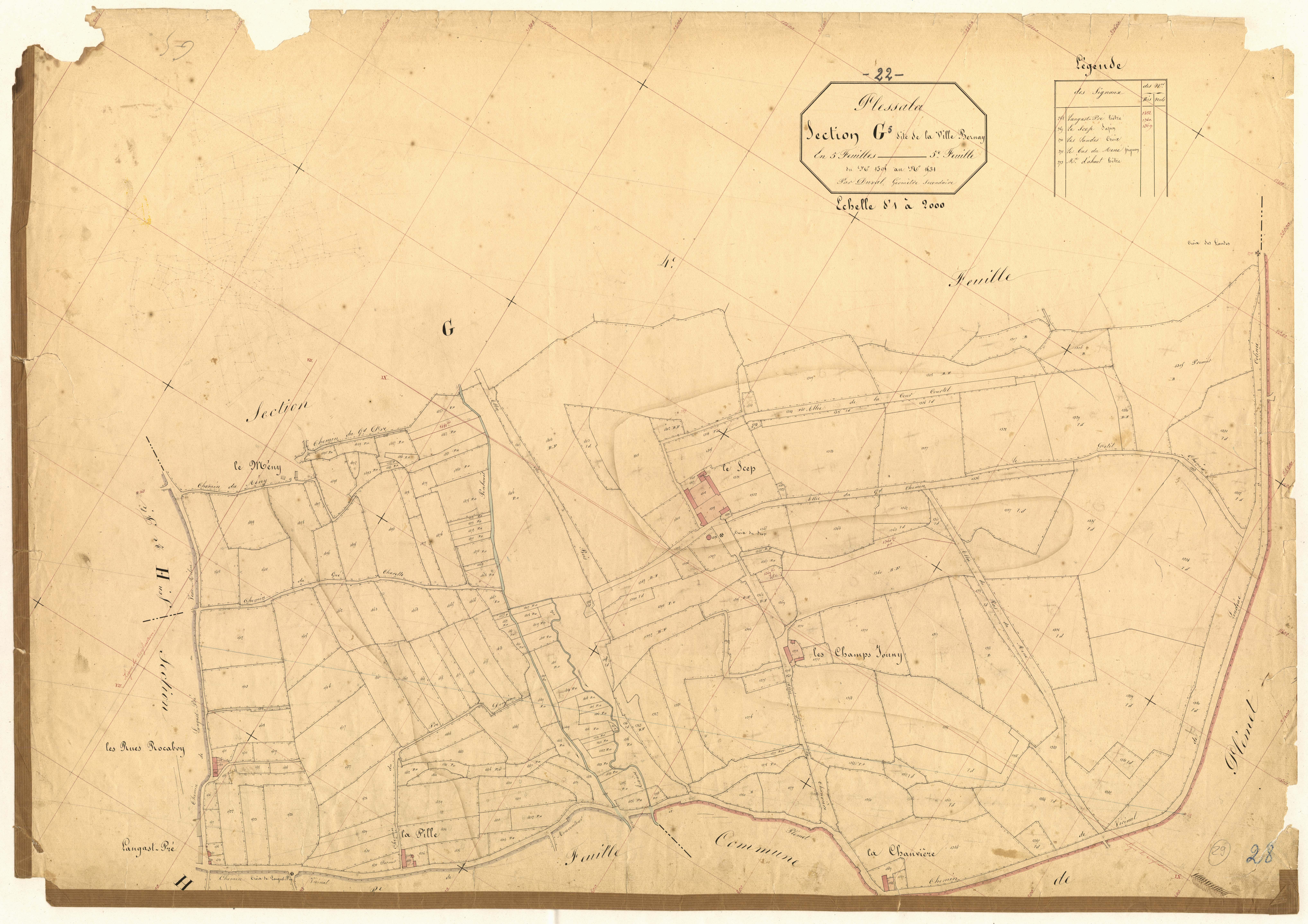 Plessala - Section G, 5e feuille