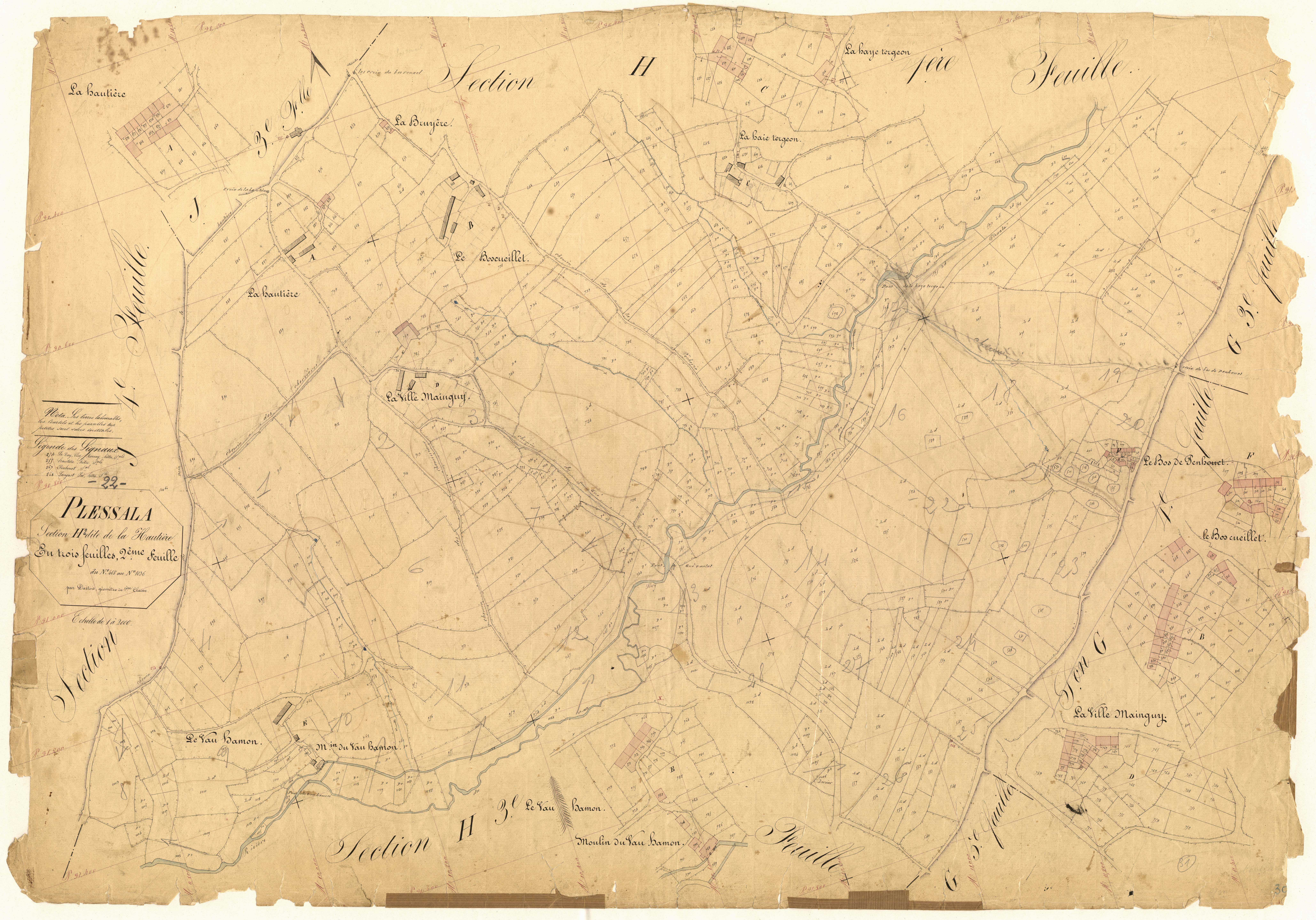 Plessala - Section H, 2e feuille