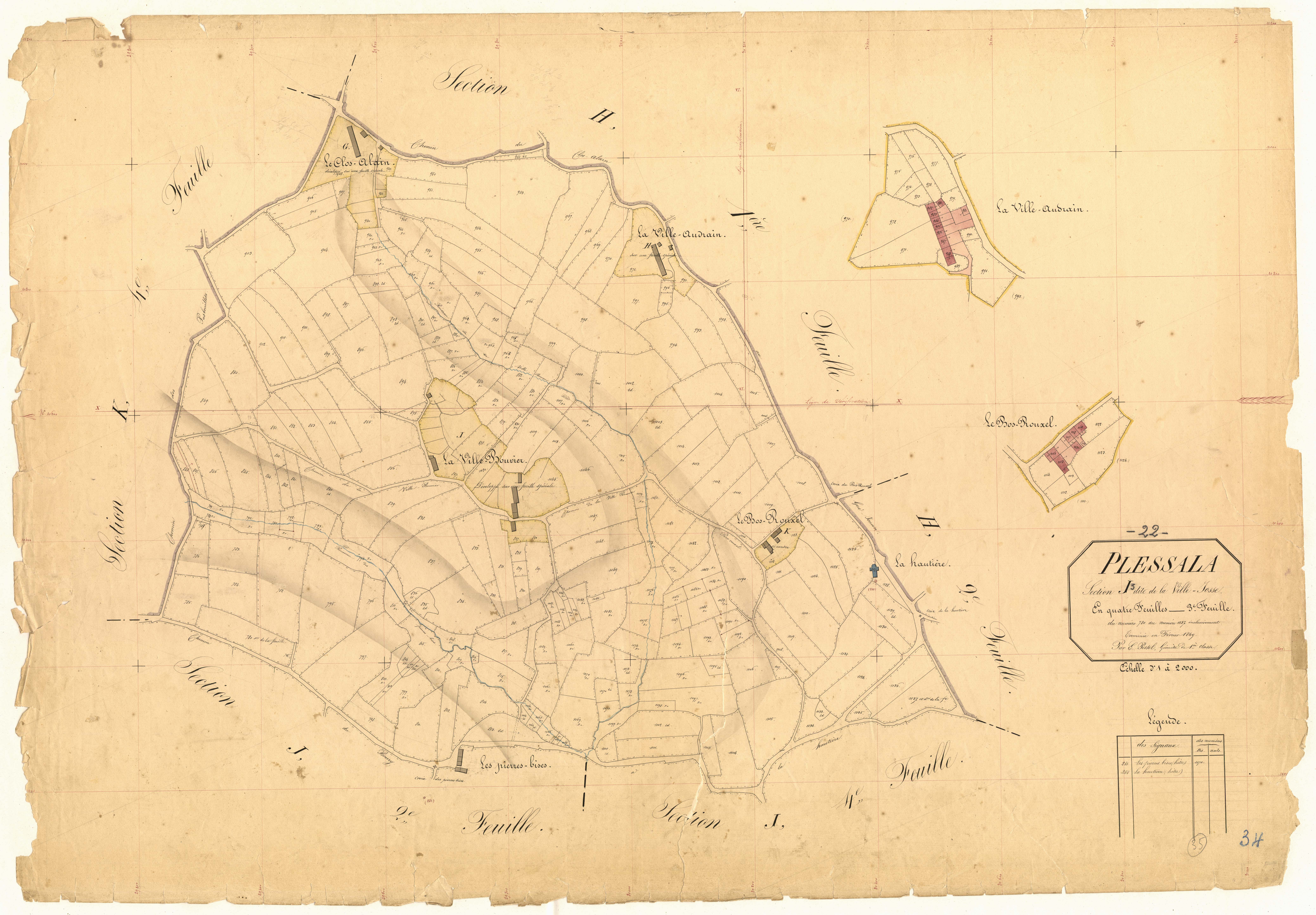 Plessala - Section J, 3e feuille