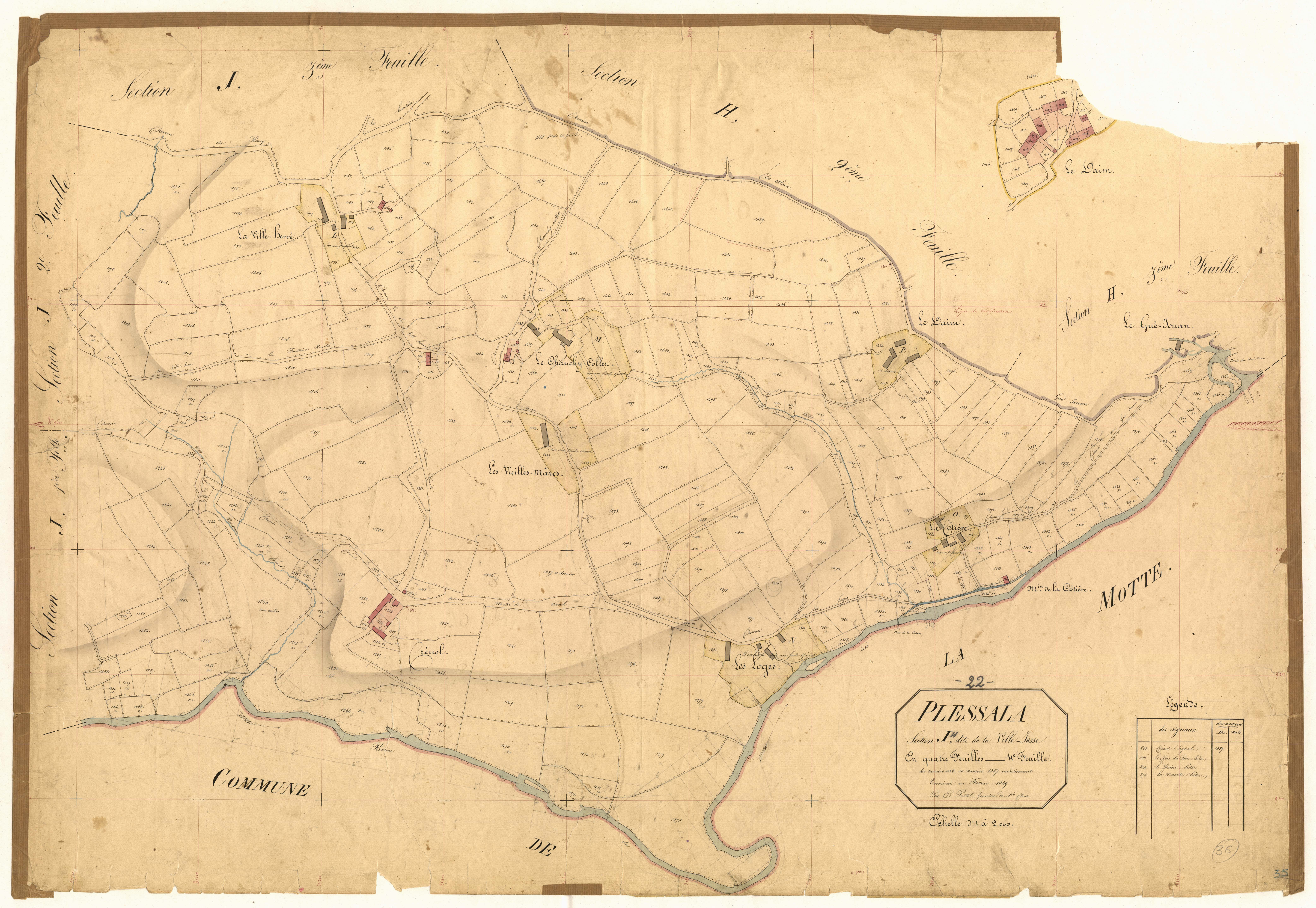 Plessala - Section J, 4e feuille