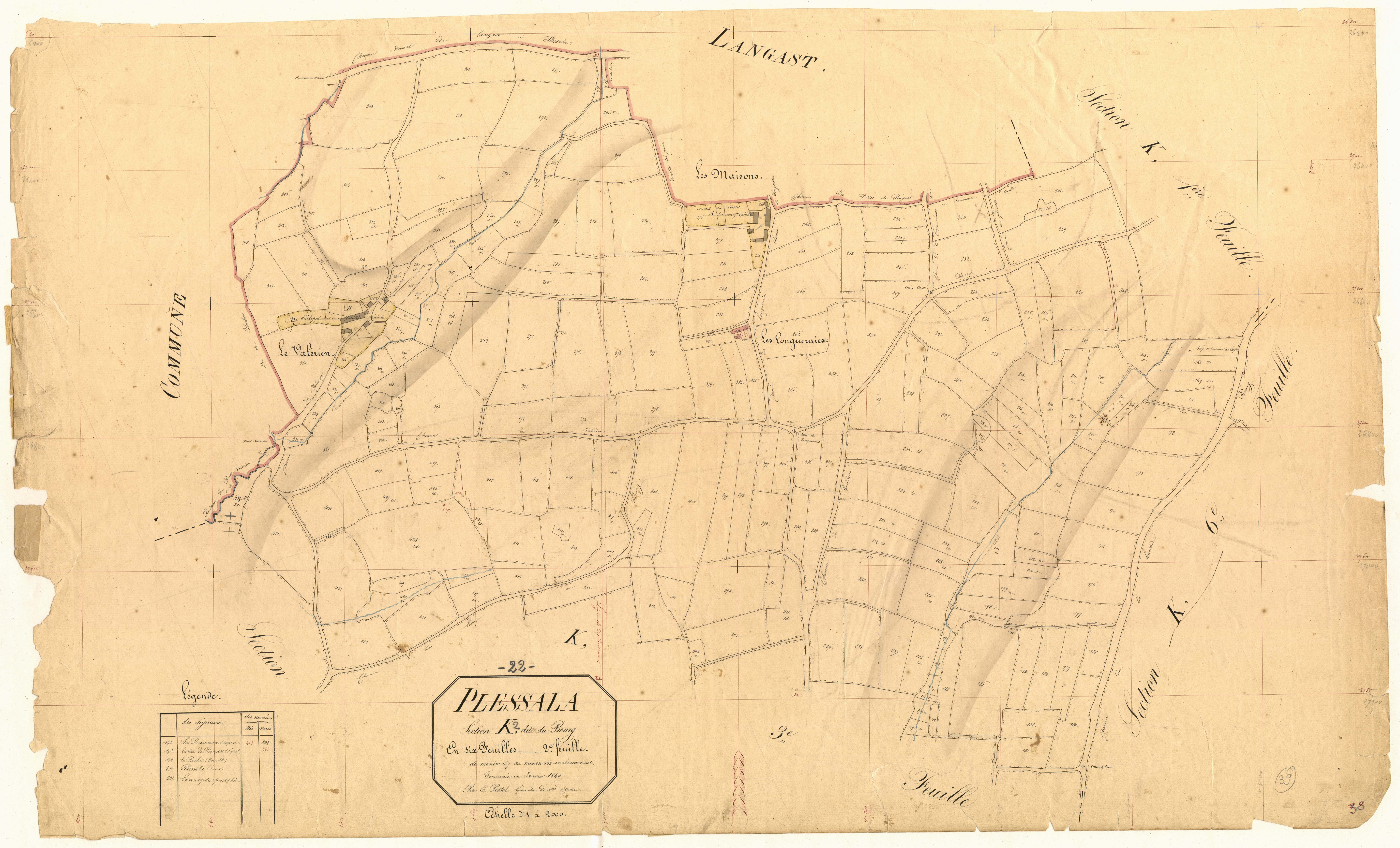 Plessala - Section K, 2e feuille