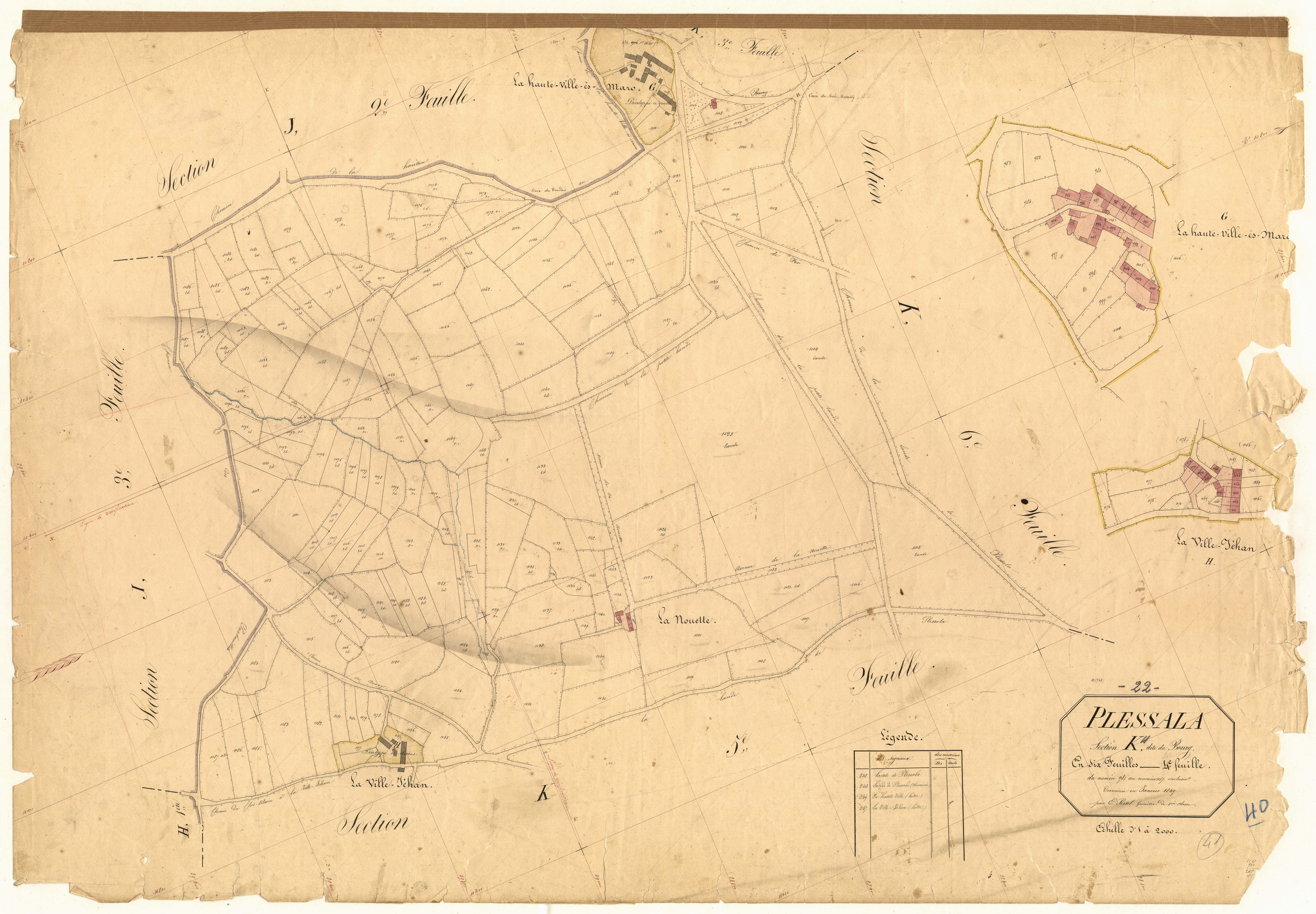 Plessala - Section K, 4e feuille
